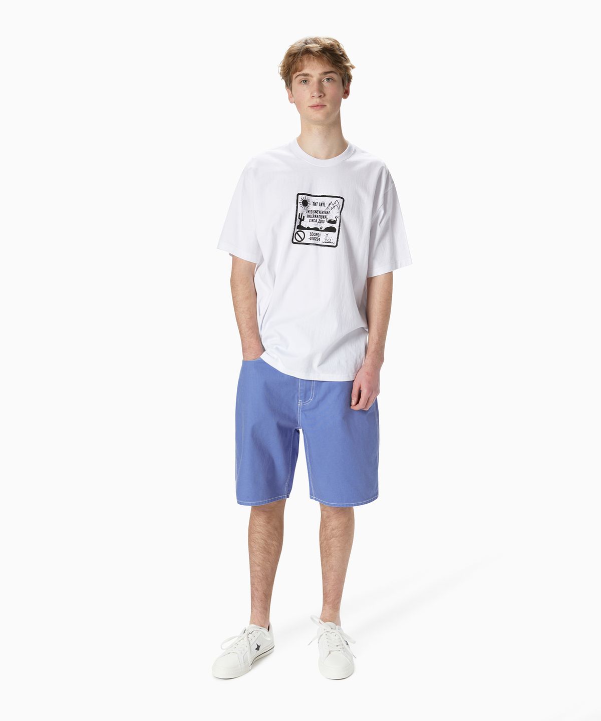 디스이즈네버댓(THISISNEVERTHAT) Contrast Stitch Short Blue