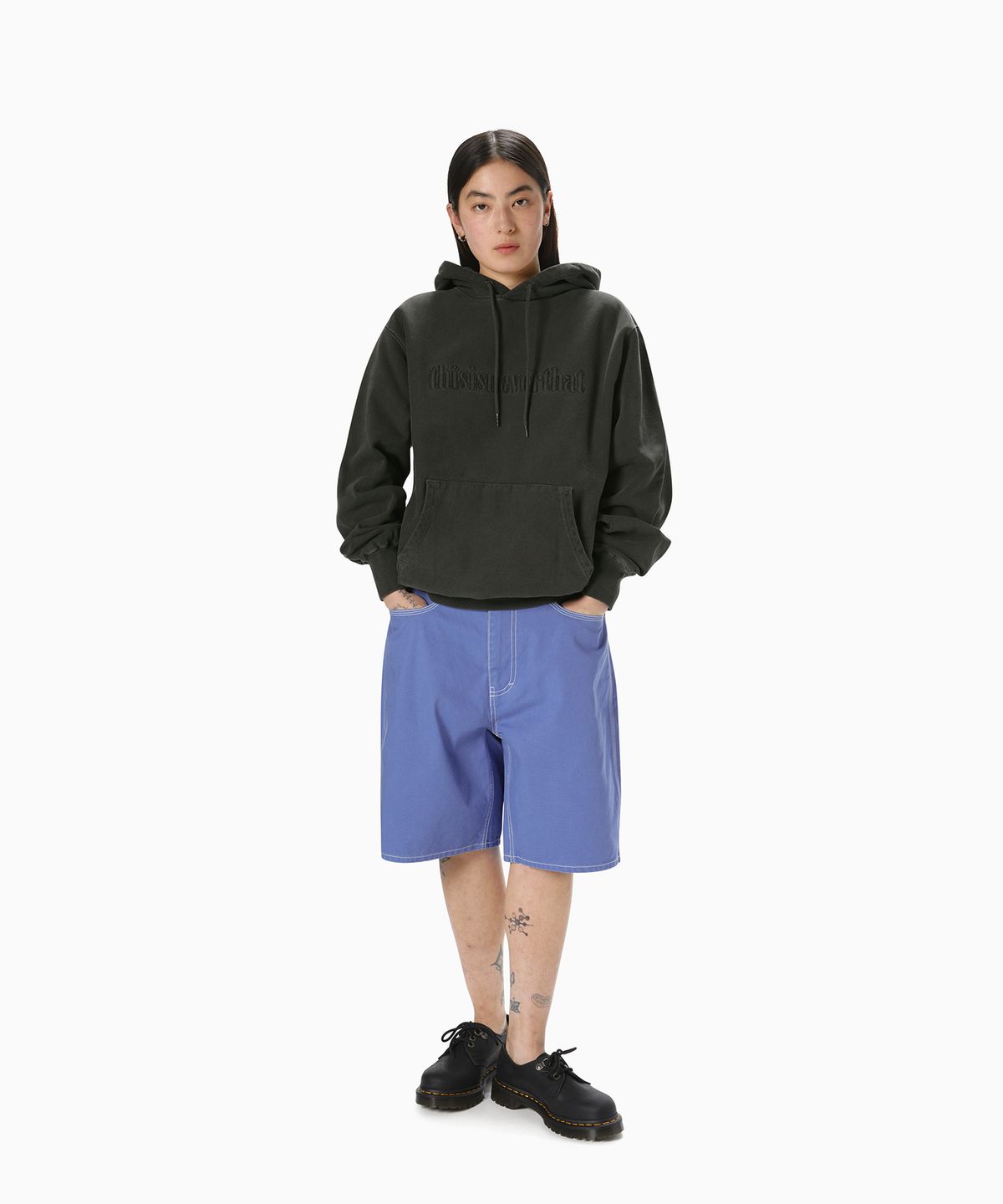 디스이즈네버댓(THISISNEVERTHAT) Contrast Stitch Short Blue