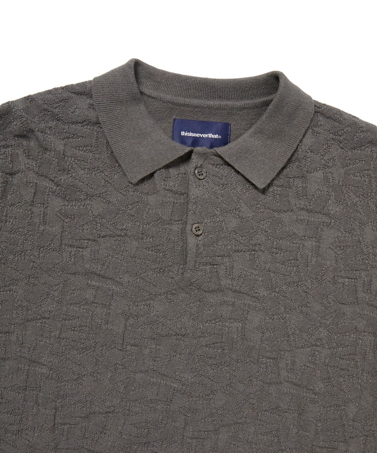 디스이즈네버댓(THISISNEVERTHAT) Stacked TNT S/S Knit Polo Grey