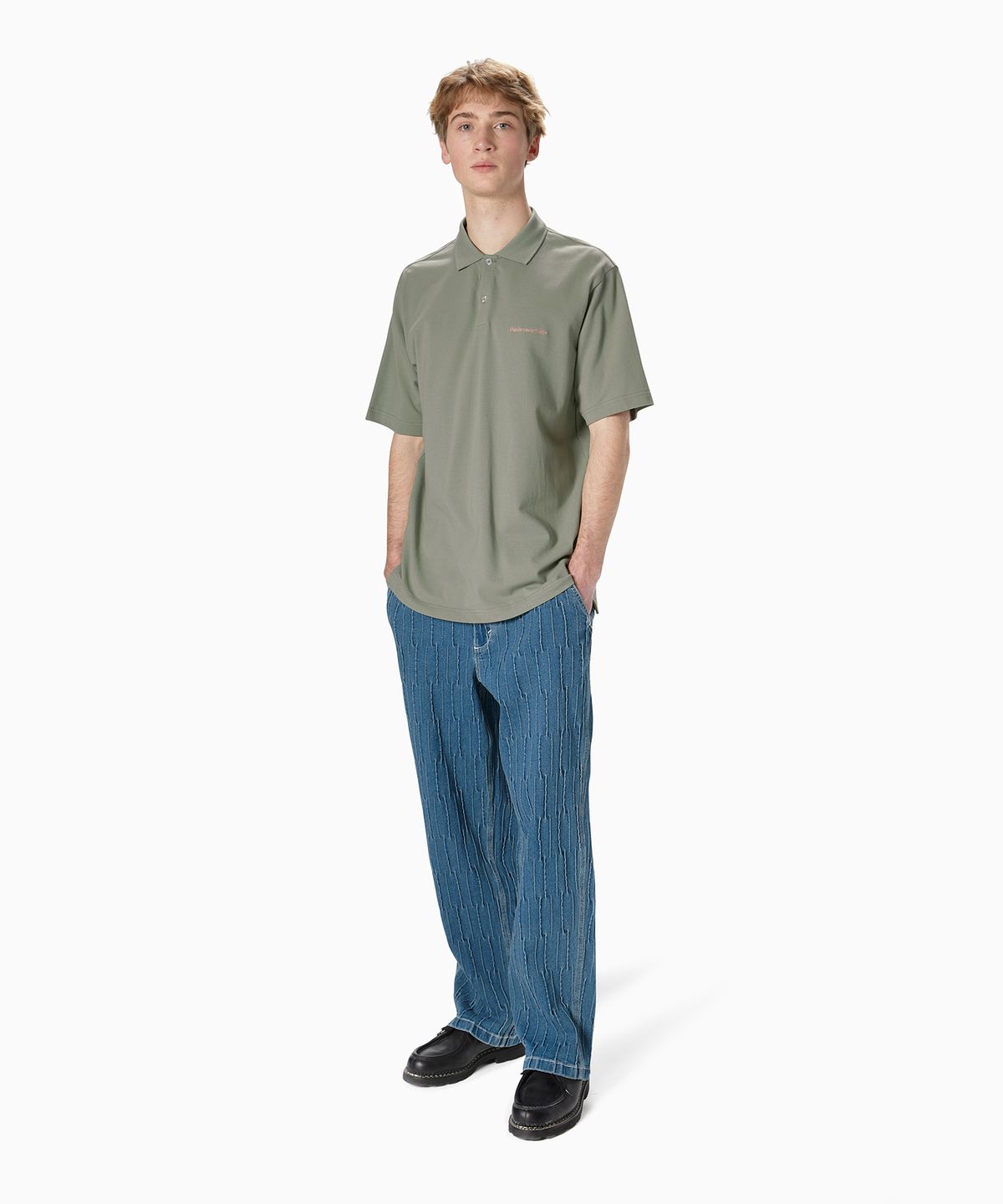 디스이즈네버댓(THISISNEVERTHAT) T-Logo S/S Jersey Polo Light Olive