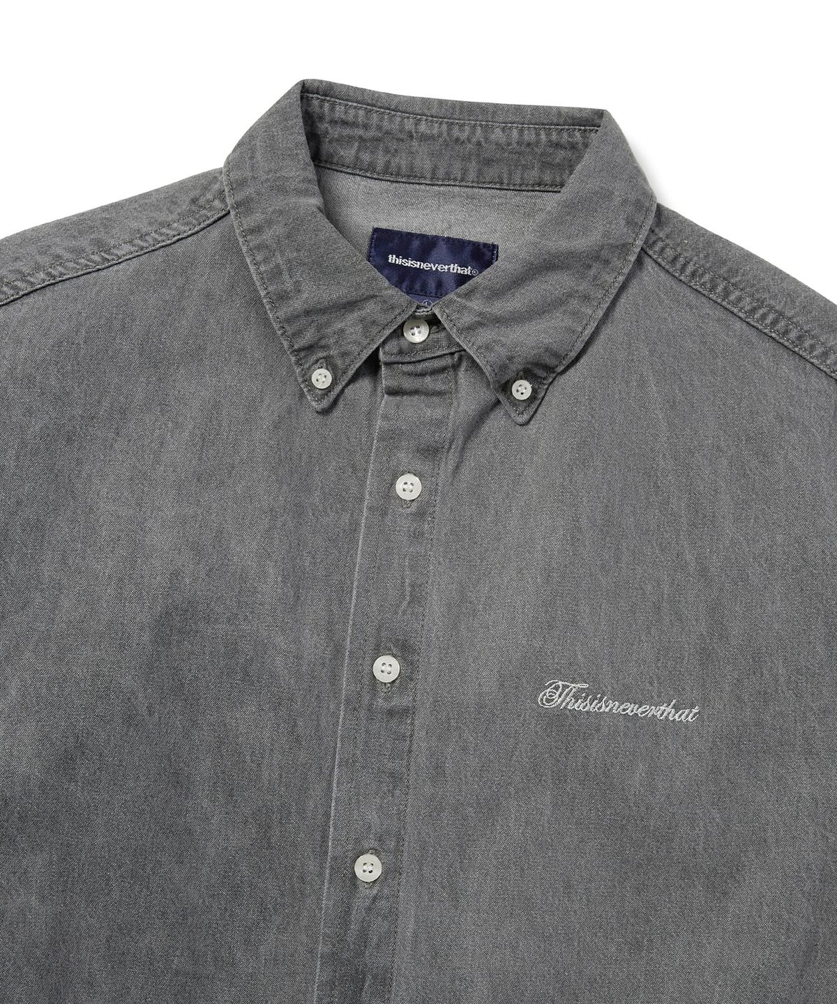 디스이즈네버댓(THISISNEVERTHAT) Washed Denim S/S Shirt Grey