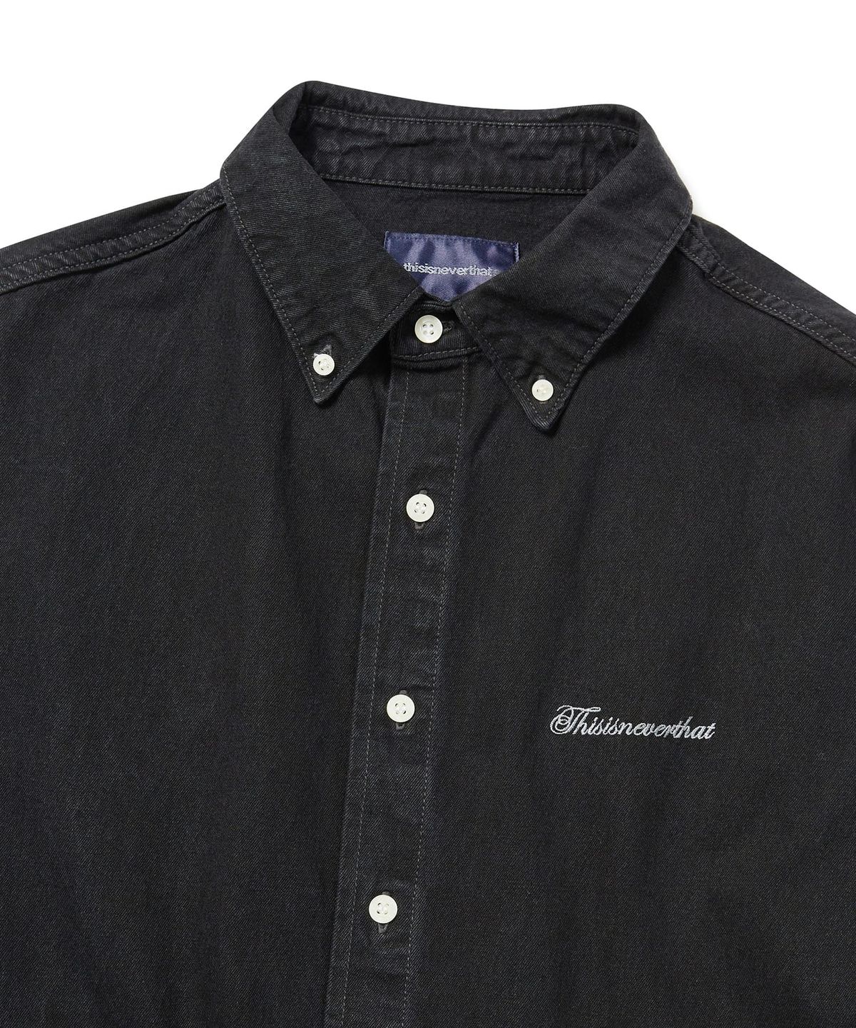디스이즈네버댓(THISISNEVERTHAT) (25SS) Washed Denim S/S Shirt Black