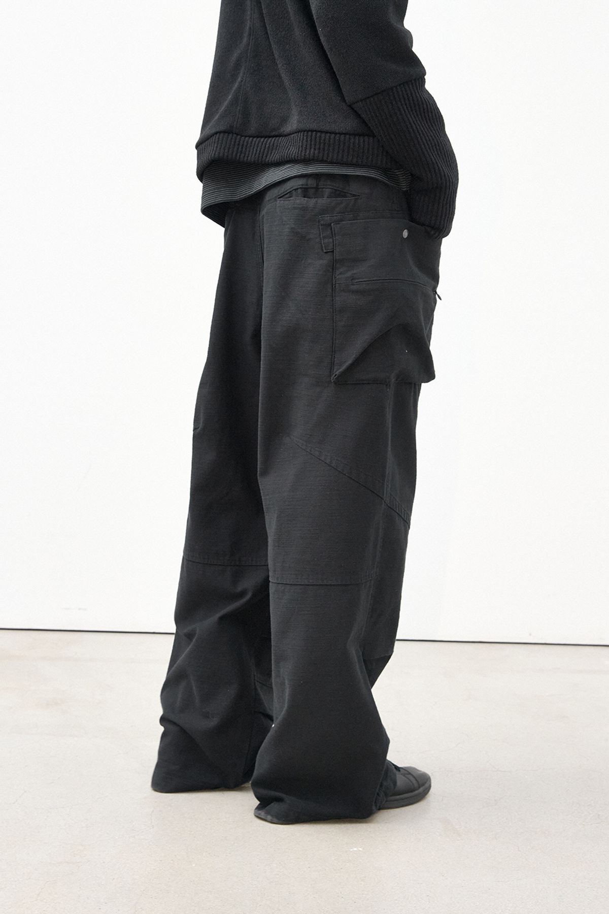 해칭룸(HATCHINGROOM) Big Cargo Pants V2 Black