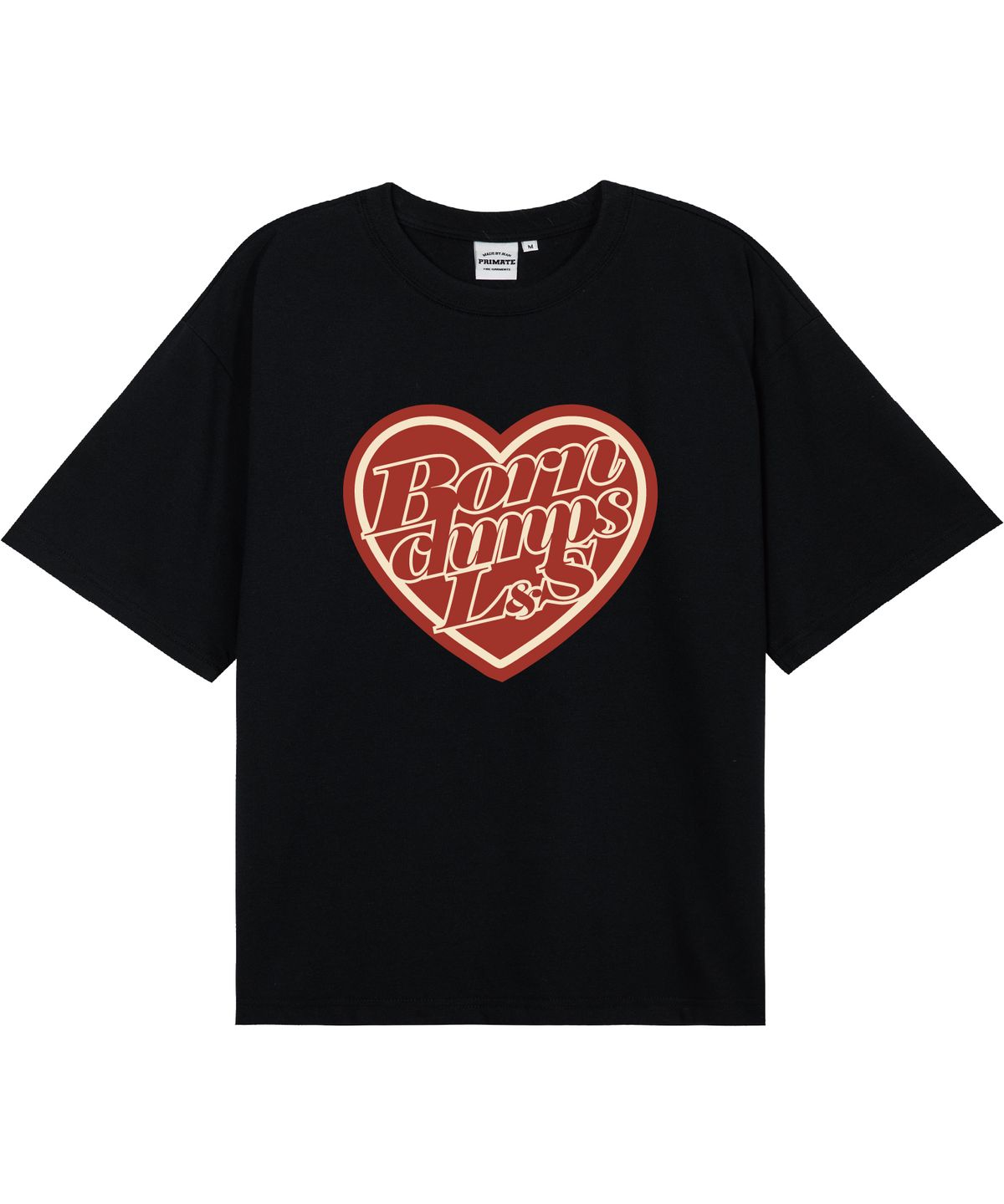 본챔스(BORN CHAMPS) [2 COLORS] HEART CHIP 오버핏 반팔티셔츠 B25ST40