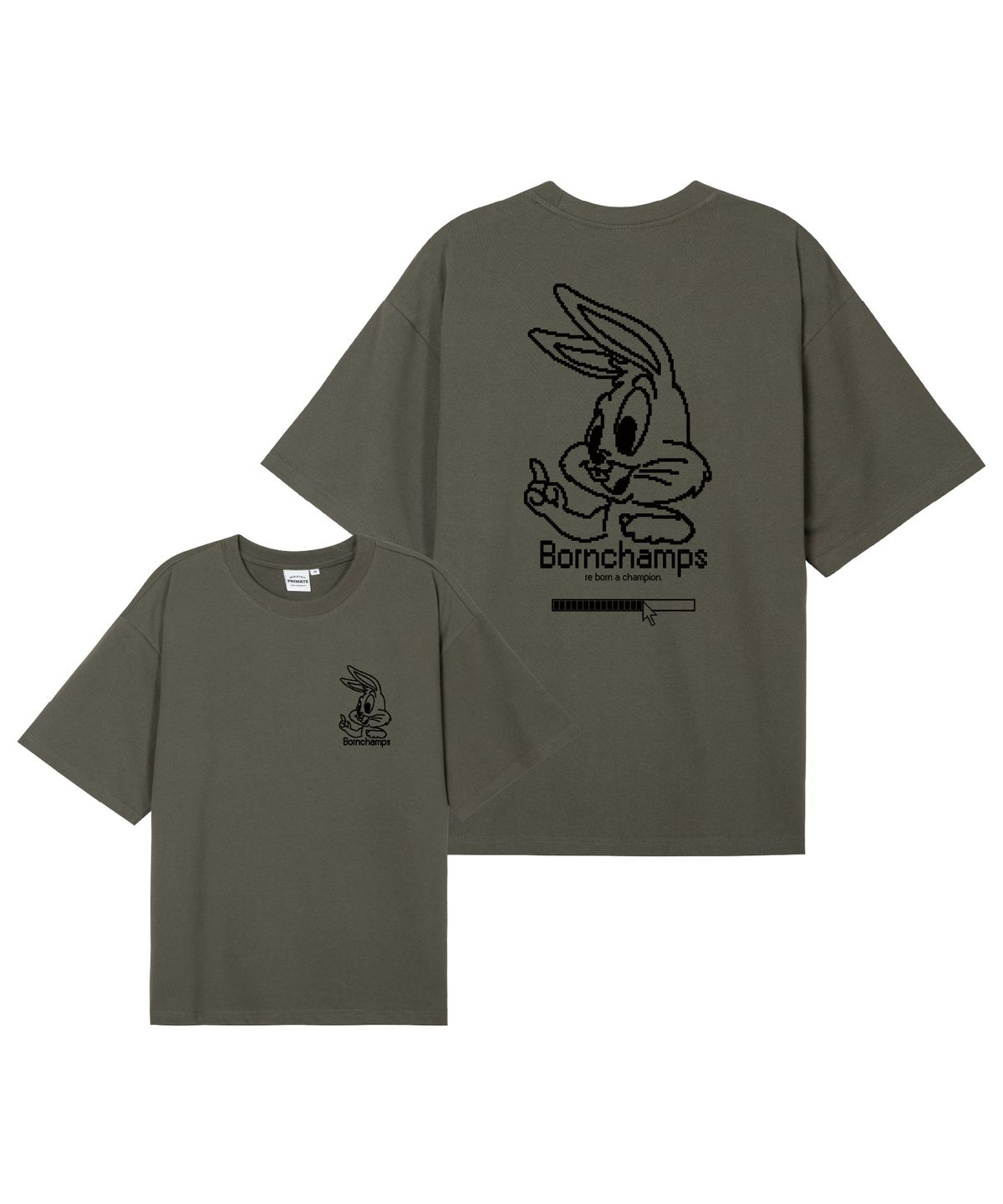본챔스(BORN CHAMPS) [11 COLORS] PIXEL BUNNY 오버핏 반팔티셔츠 B25ST41