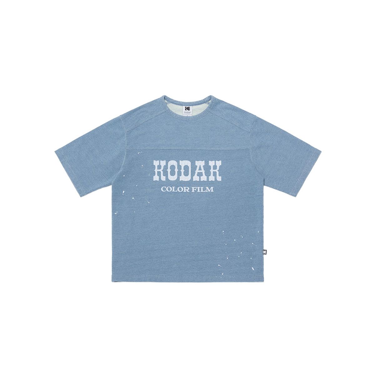 코닥(KODAK) 데님 워싱 반팔티셔츠 BLUE
