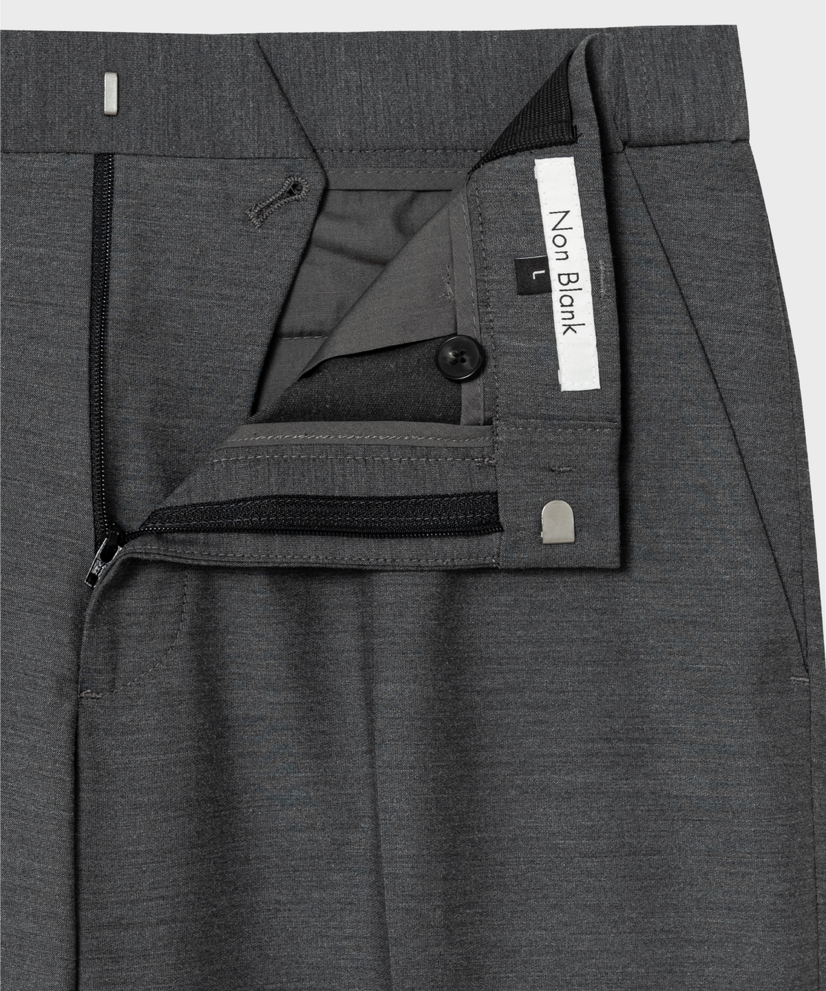 넌블랭크(NONBLANK) [여름]하이쿨 세미 와이드 핏 슬랙스_MELANGE GREY