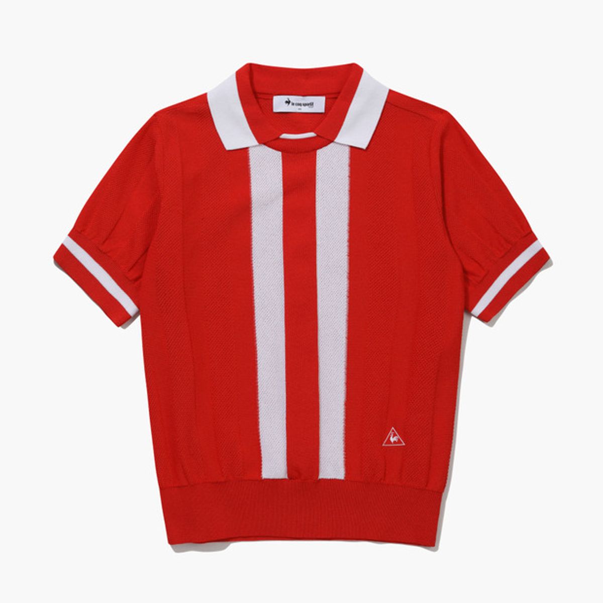 르꼬끄 골프(LECOQ GOLF) 여성 라인 포인트 반팔 카라 스웨터 (GQ122LKP32)