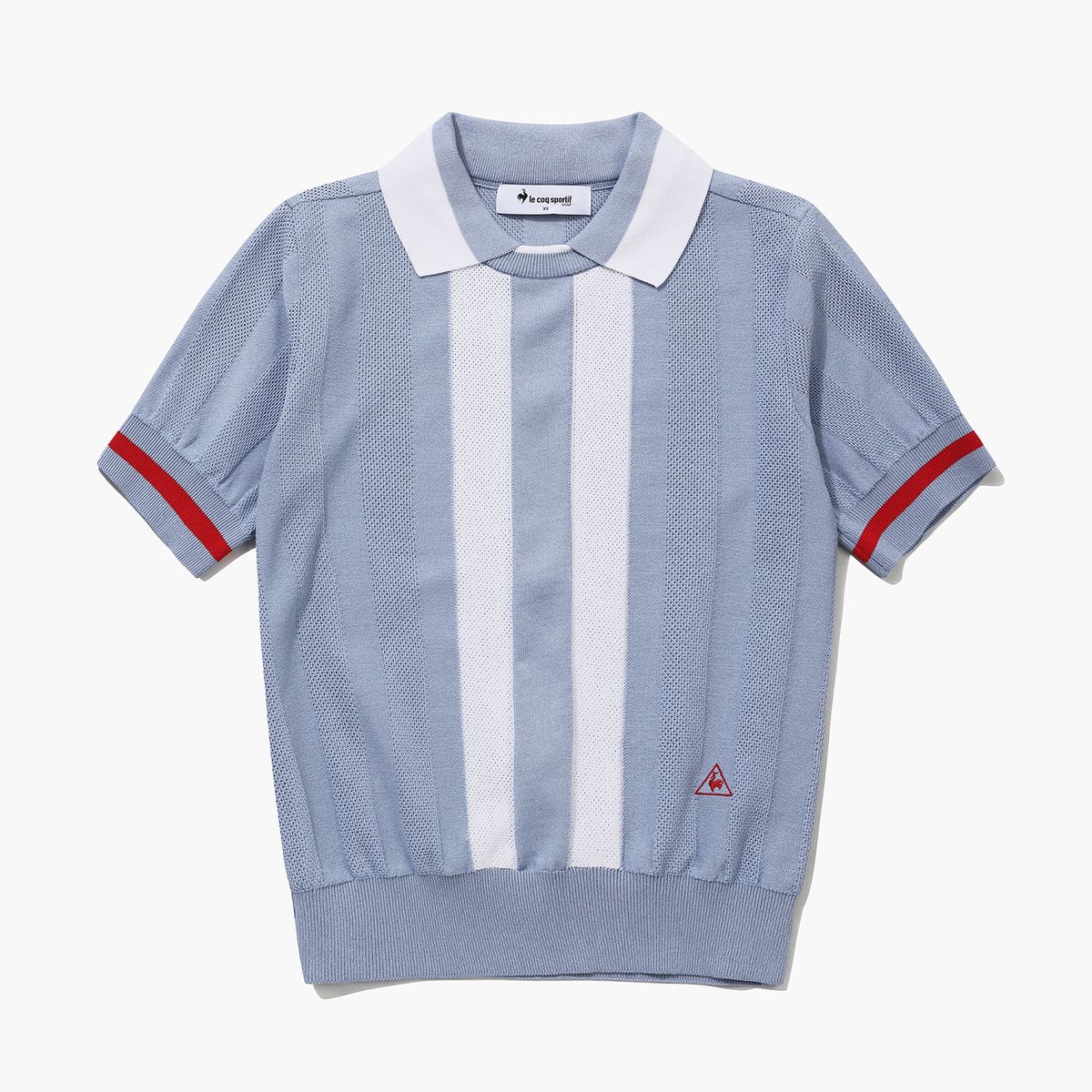 르꼬끄 골프(LECOQ GOLF) 여성 라인 포인트 반팔 카라 스웨터 (GQ122LKP32)