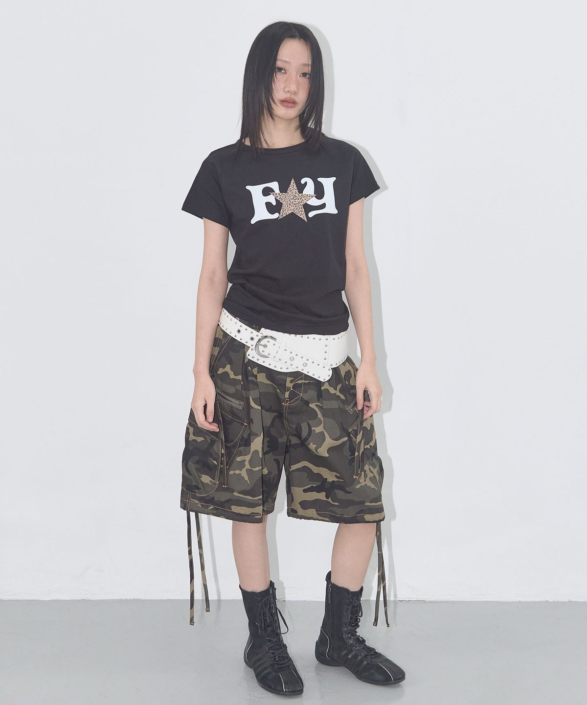 팬시클럽(FANCY CLUB) FY 레오파드 티 (BLACK) F25QB100
