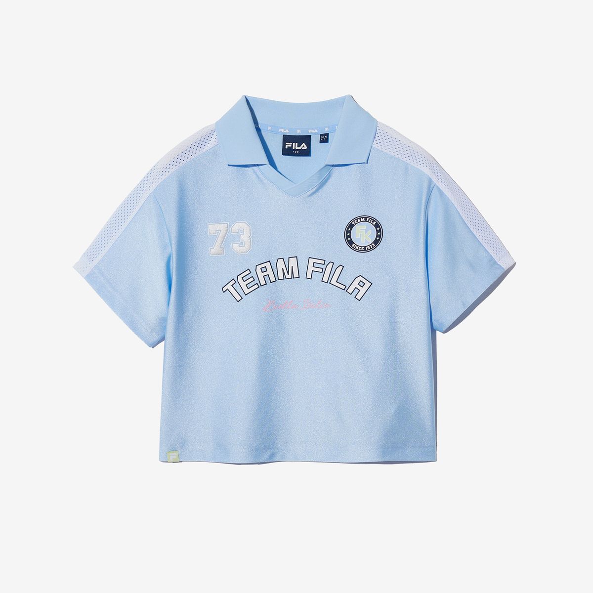 휠라 키즈(FILA KIDS) 블록코어 여아 크롭 티셔츠