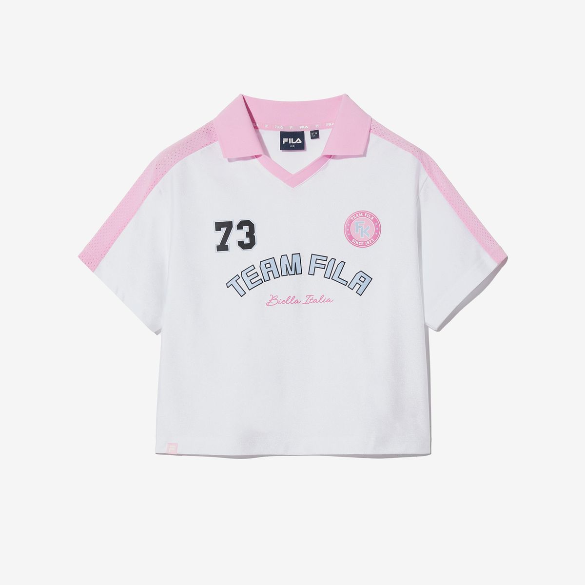 휠라 키즈(FILA KIDS) 블록코어 여아 크롭 티셔츠