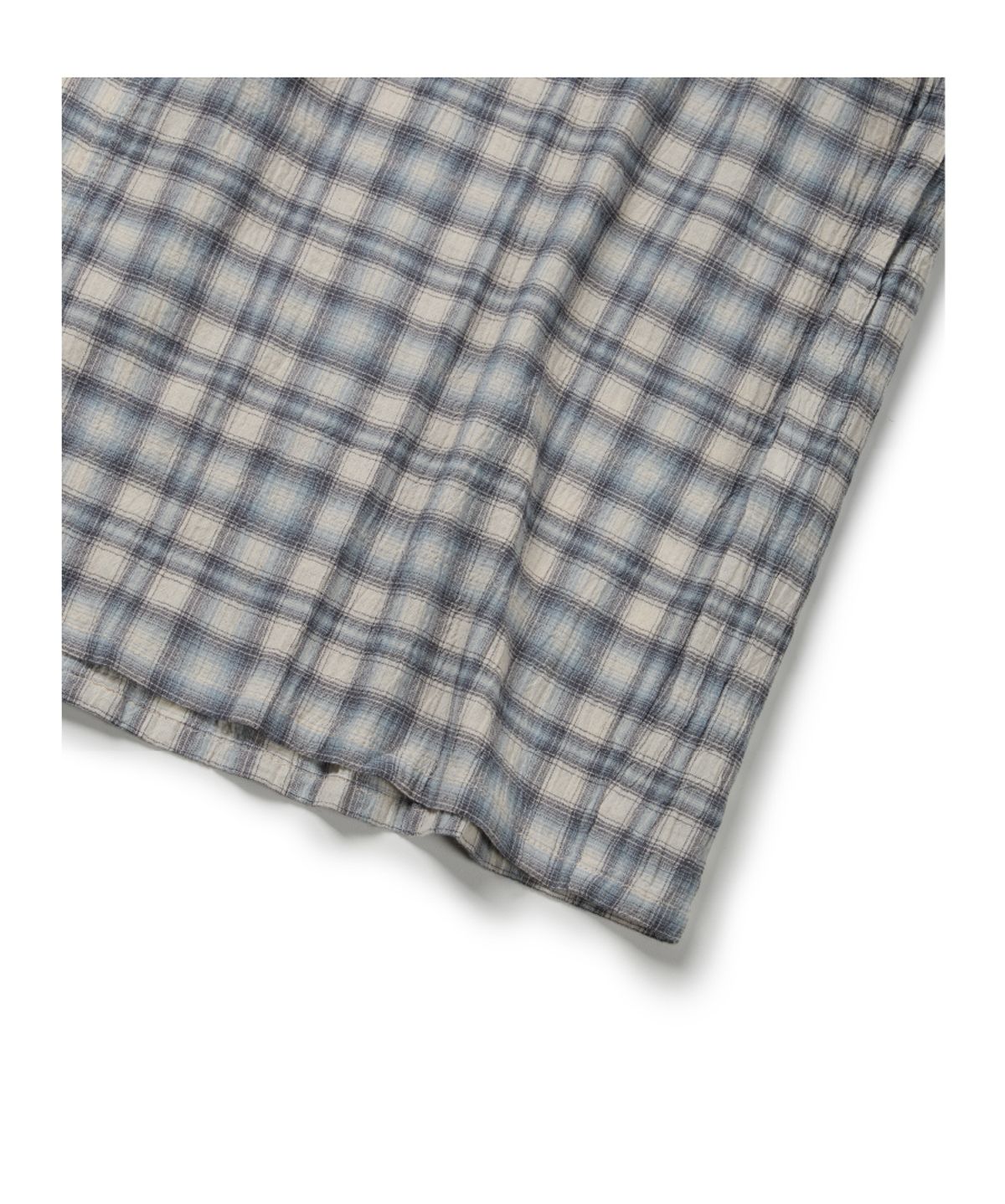 이티씨이(ETCE) LAYERED CUFFS CHECK SHIRT (WHITE)