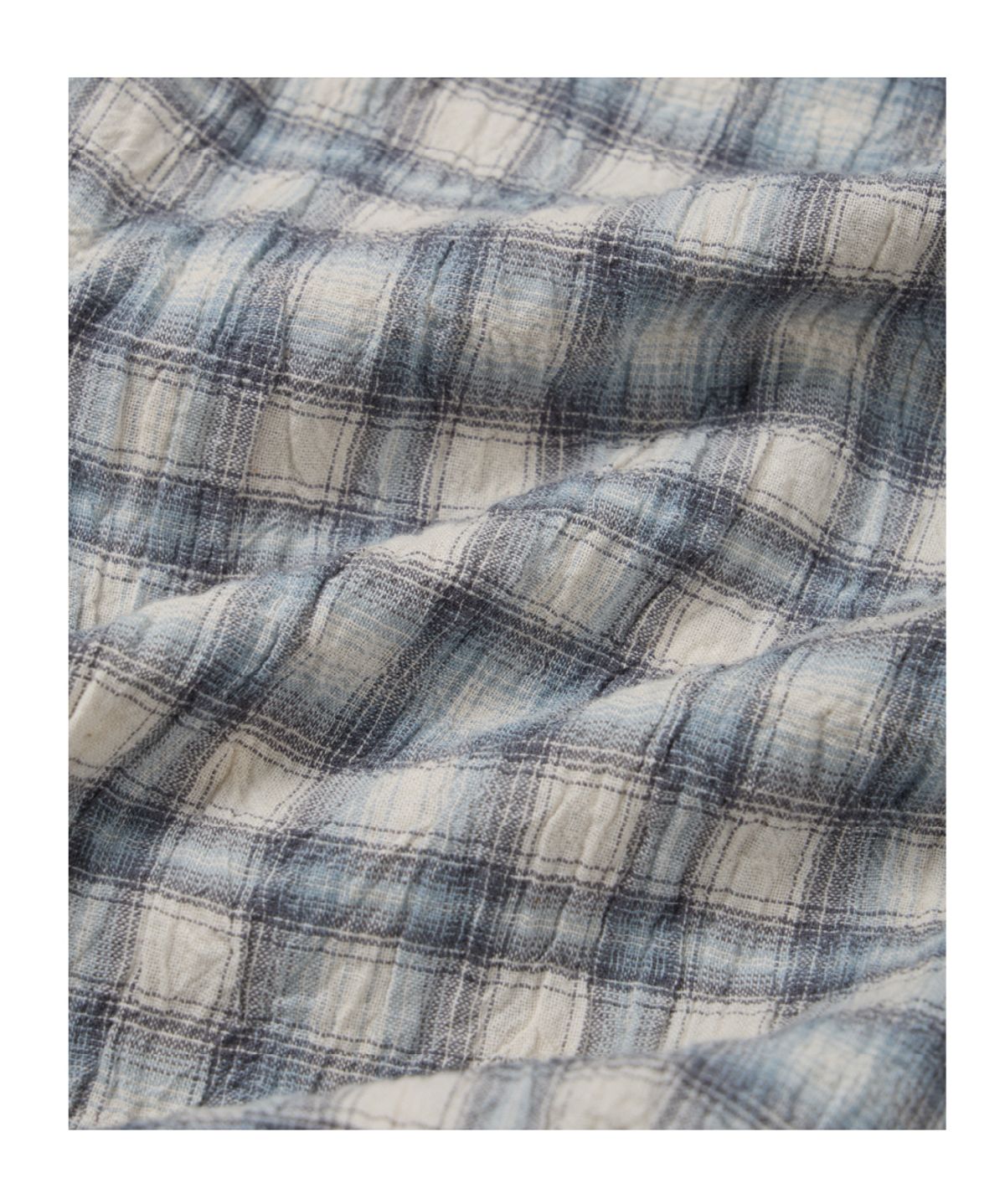 이티씨이(ETCE) LAYERED CUFFS CHECK SHIRT (WHITE)