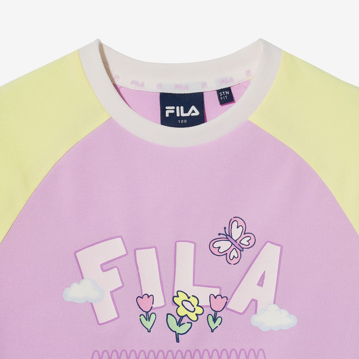 휠라 키즈(FILA KIDS) Travel club 컬러블럭 반팔티셔츠