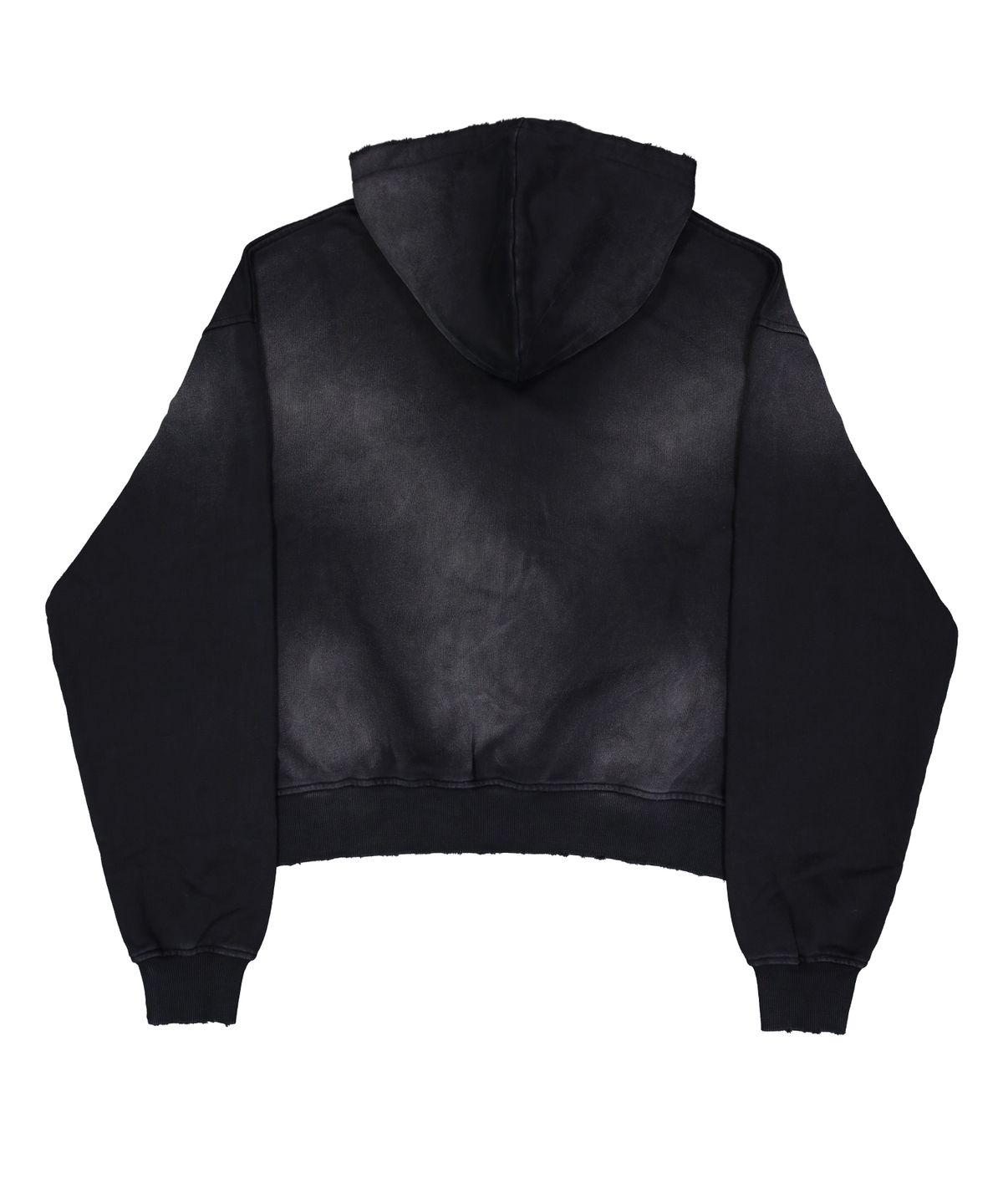 포스센스티브(FORCESENSITIVE) FORCE WASHED HOODIE ZIP-UP CROPFIT BK