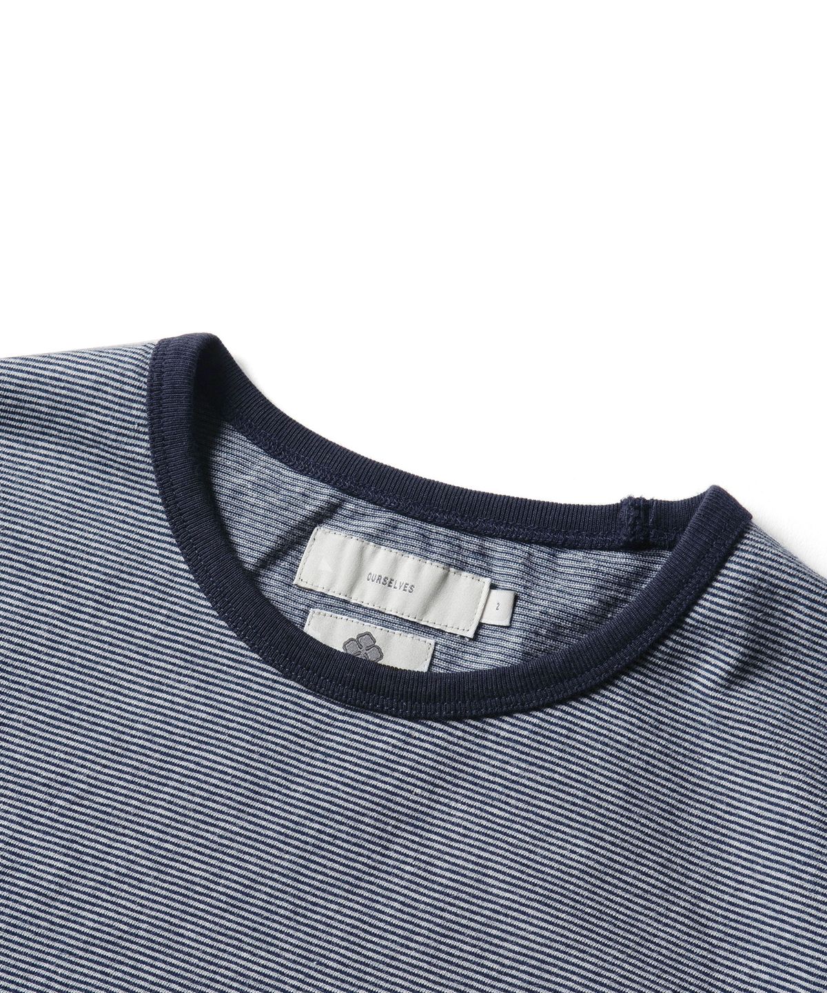 에스파이(ESFAI) [ESFAI X OURSELVES] MULTI C STRIPE T SHIRTS (NAVY)