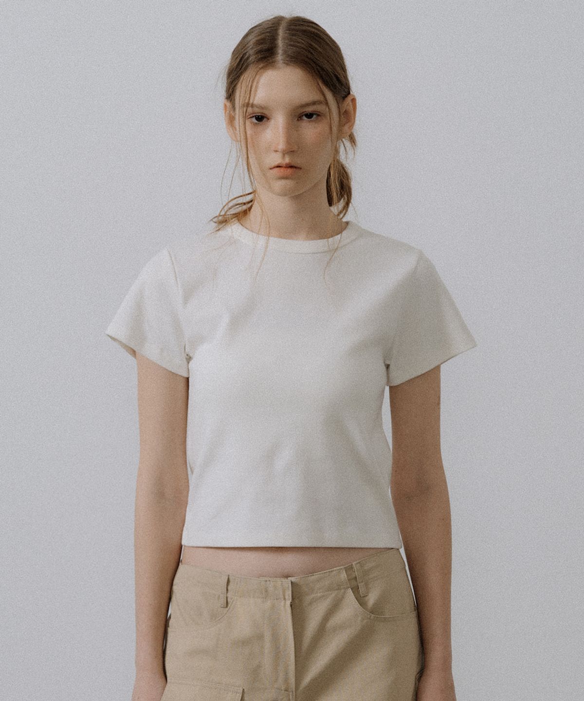 프리버07(FRIVER07) Bottle cotton crop t-shirt_Ivory