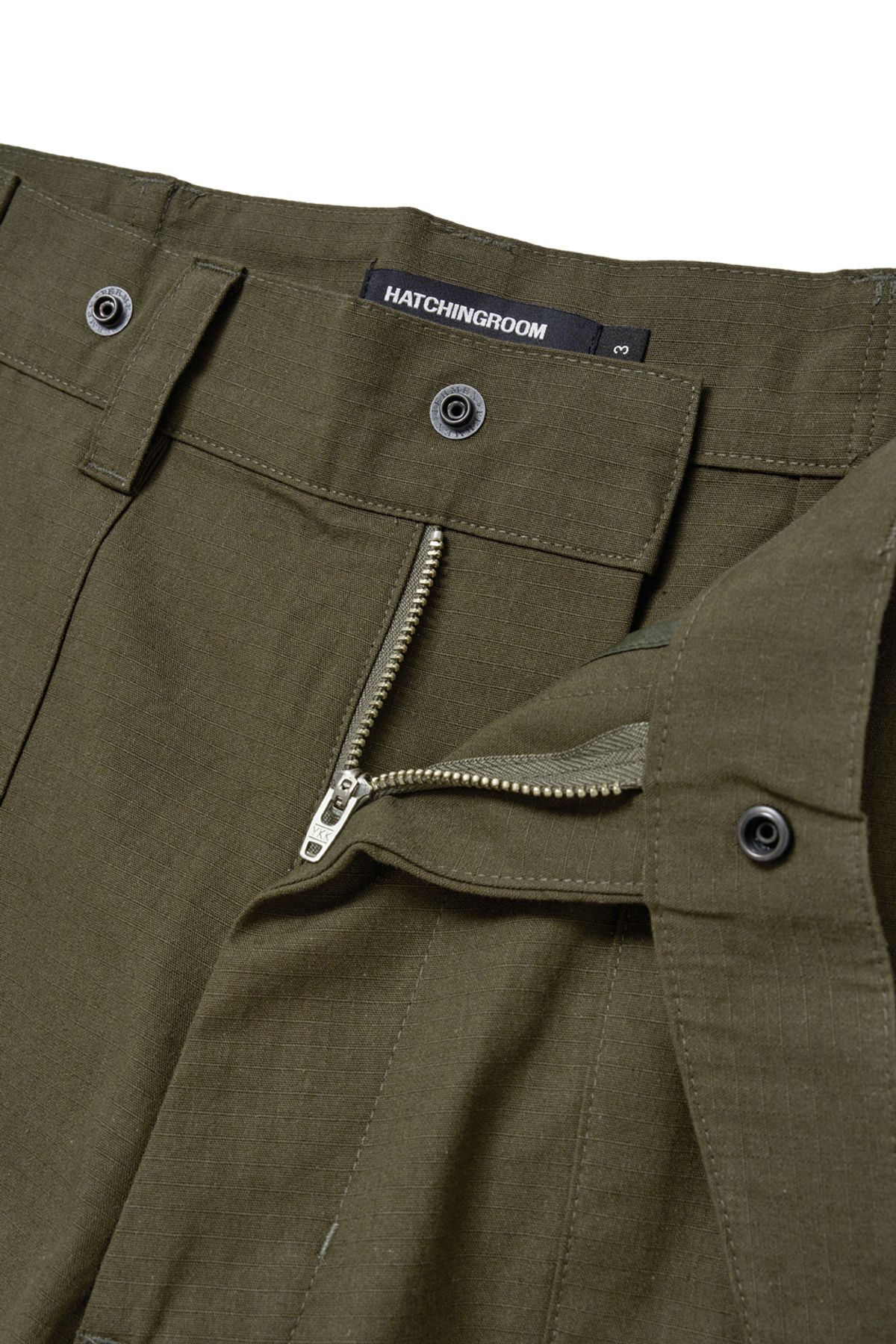 해칭룸(HATCHINGROOM) Fatigue Over Pants Ripstop Dark Khaki