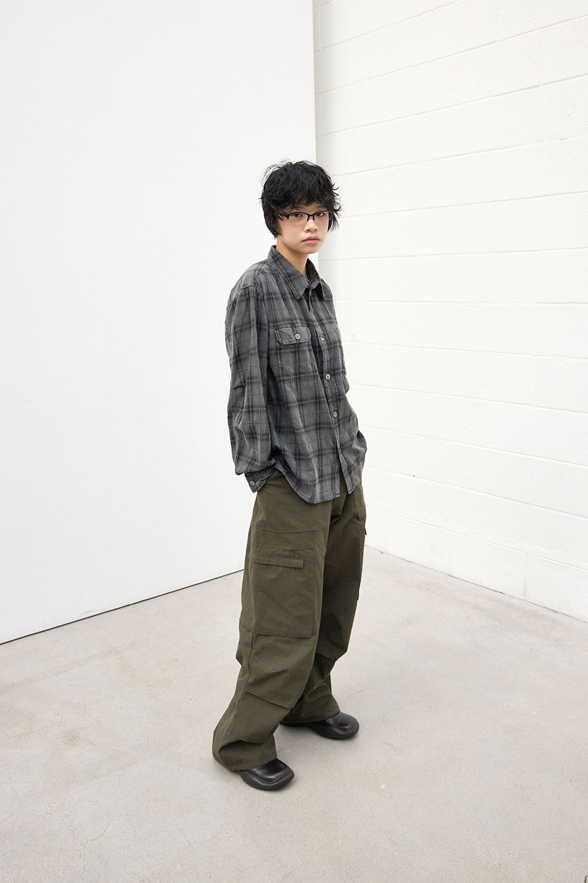 해칭룸(HATCHINGROOM) Fatigue Over Pants Ripstop Dark Khaki