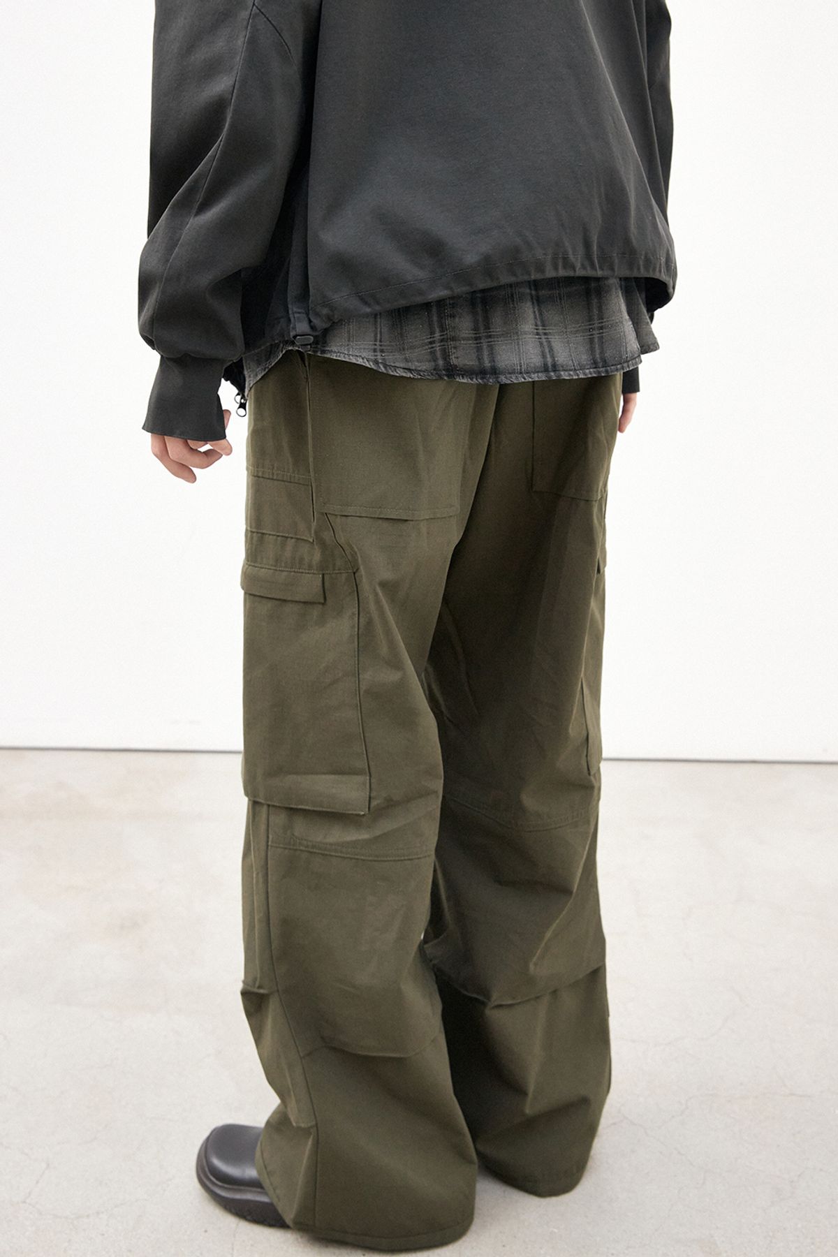 해칭룸(HATCHINGROOM) Fatigue Over Pants Ripstop Dark Khaki