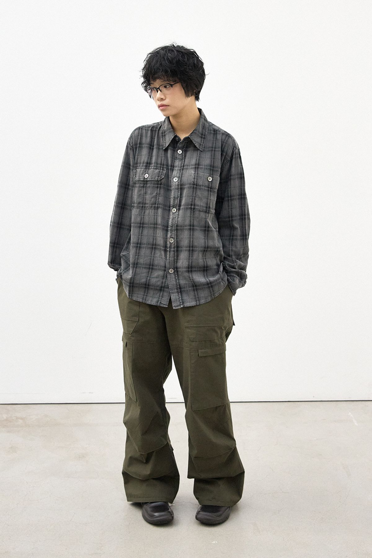 해칭룸(HATCHINGROOM) Fatigue Over Pants Ripstop Dark Khaki