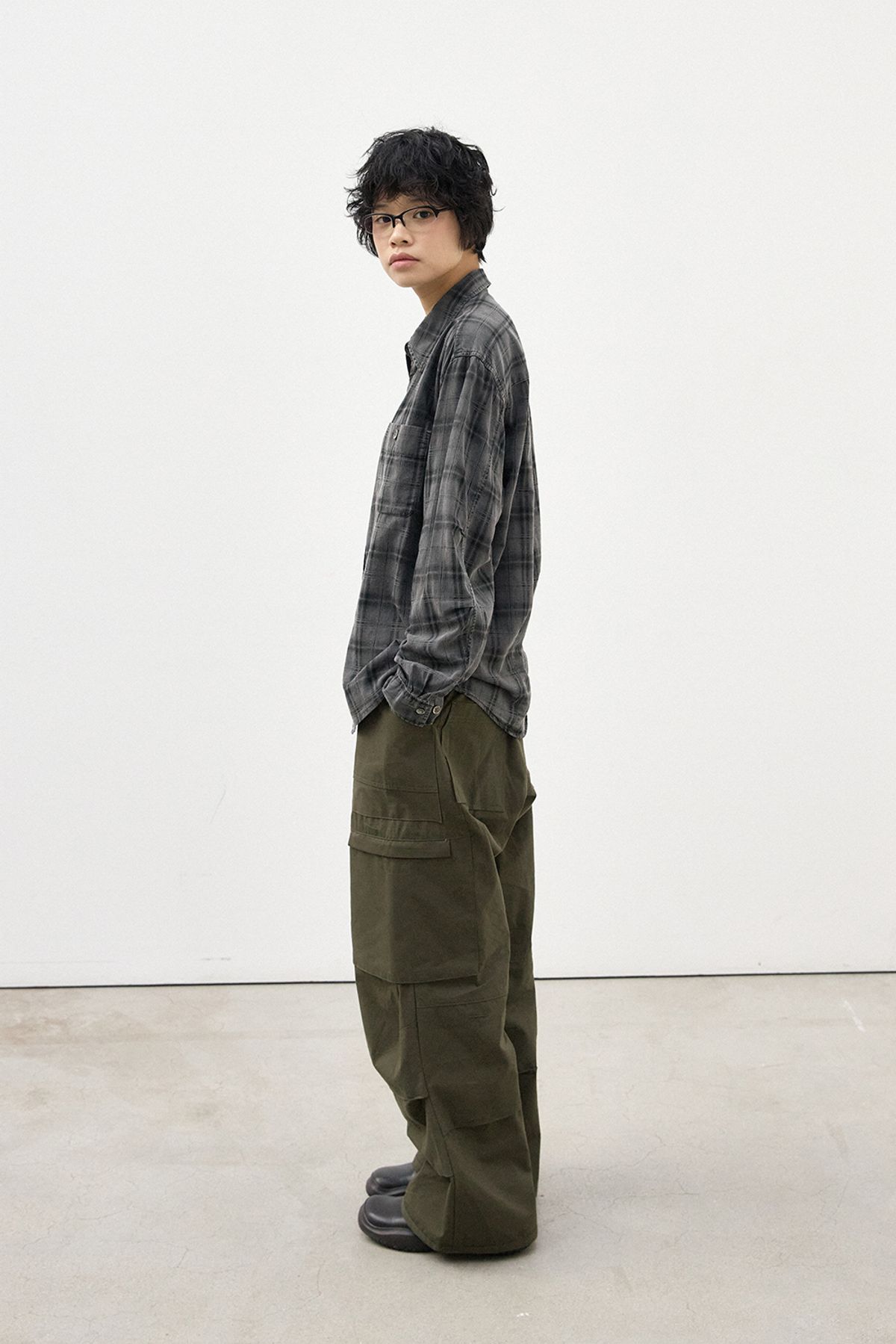 해칭룸(HATCHINGROOM) Fatigue Over Pants Ripstop Dark Khaki