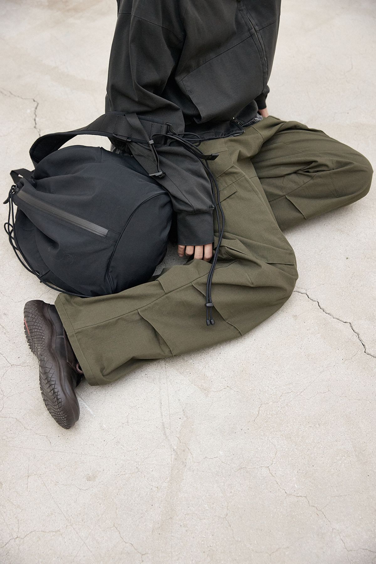 해칭룸(HATCHINGROOM) Fatigue Over Pants Ripstop Dark Khaki