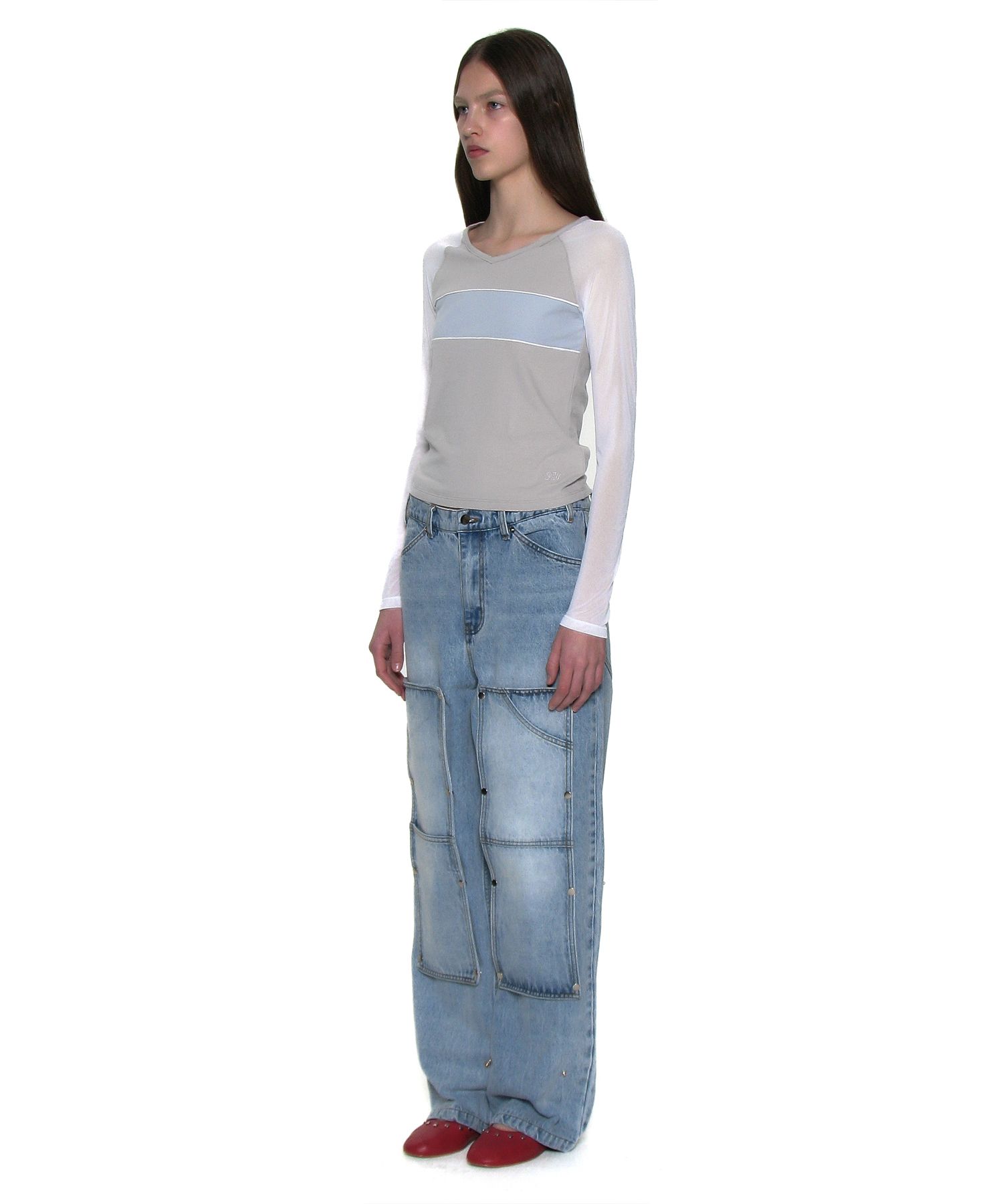 MUSINSA PARTIMENTO WOMEN ブラックデニムパンツ | ストレートデニム