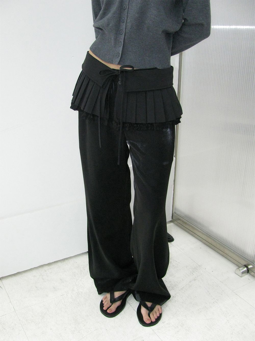 [PARTIMENTO WOMEN] TURN OVER PLEATED ラップスカート *韓国 PARTIMENTO