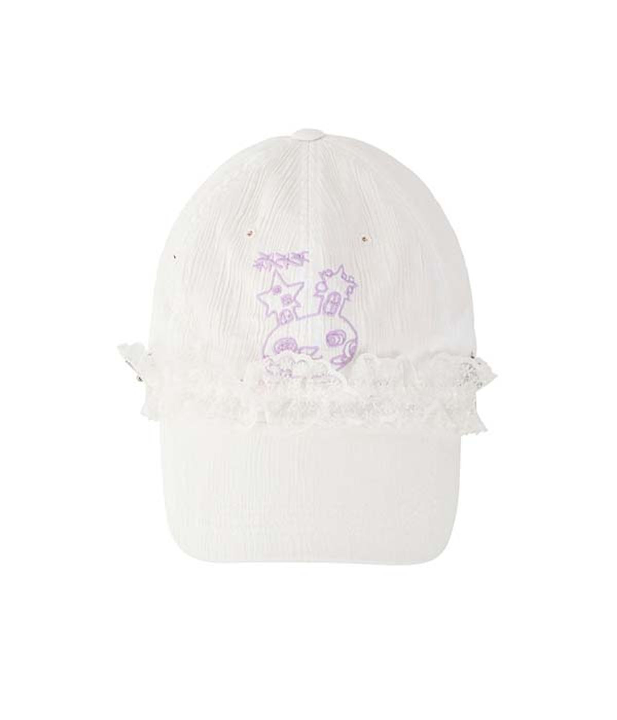 유쓰배쓰(YOUTHBATH) YBX SOUP Loli bunny Lace ball Cap_white