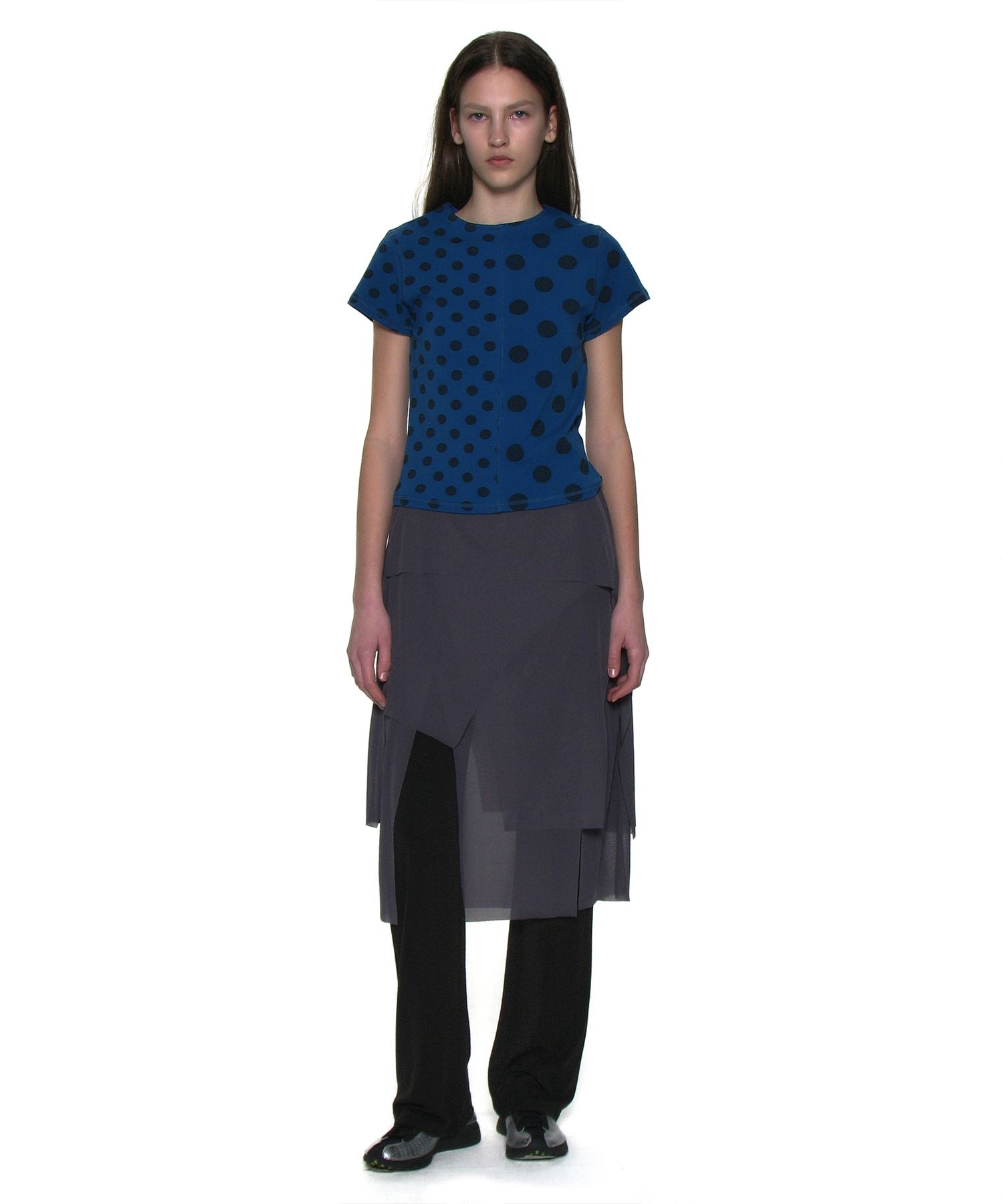 【PARTIMENTO】 MIX DOT ALL-OVER PRINTED SHORT SLEEVE TEE MUSINSA | PARTIMENTO WOMEN Mixed Dot Allover Printed Short