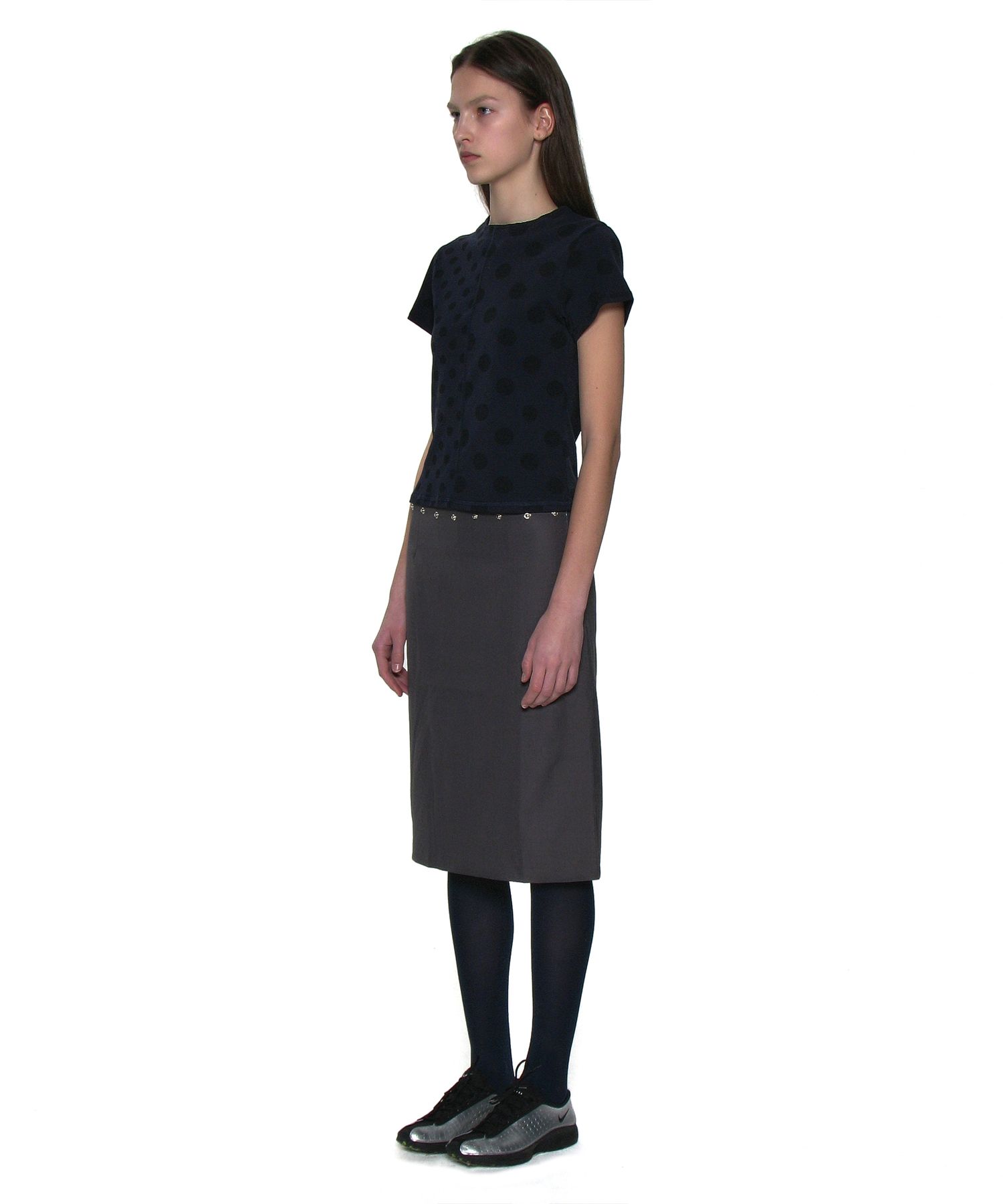 【PARTIMENTO】 MIX DOT ALL-OVER PRINTED SHORT SLEEVE TEE MUSINSA | PARTIMENTO WOMEN Mixed Dot Allover Printed Short
