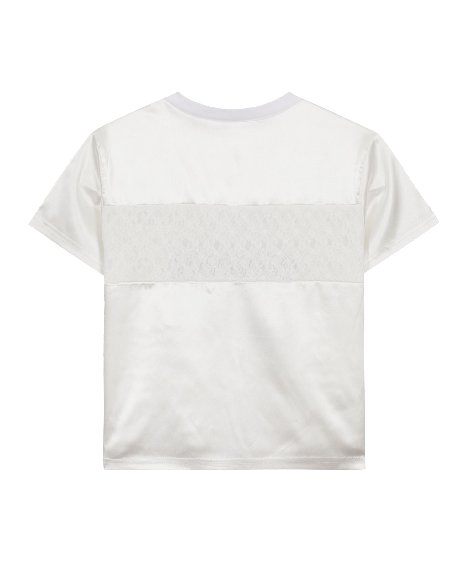 MUSINSA | ILLIGO Lace V-Neck Jersey T-Shirt White