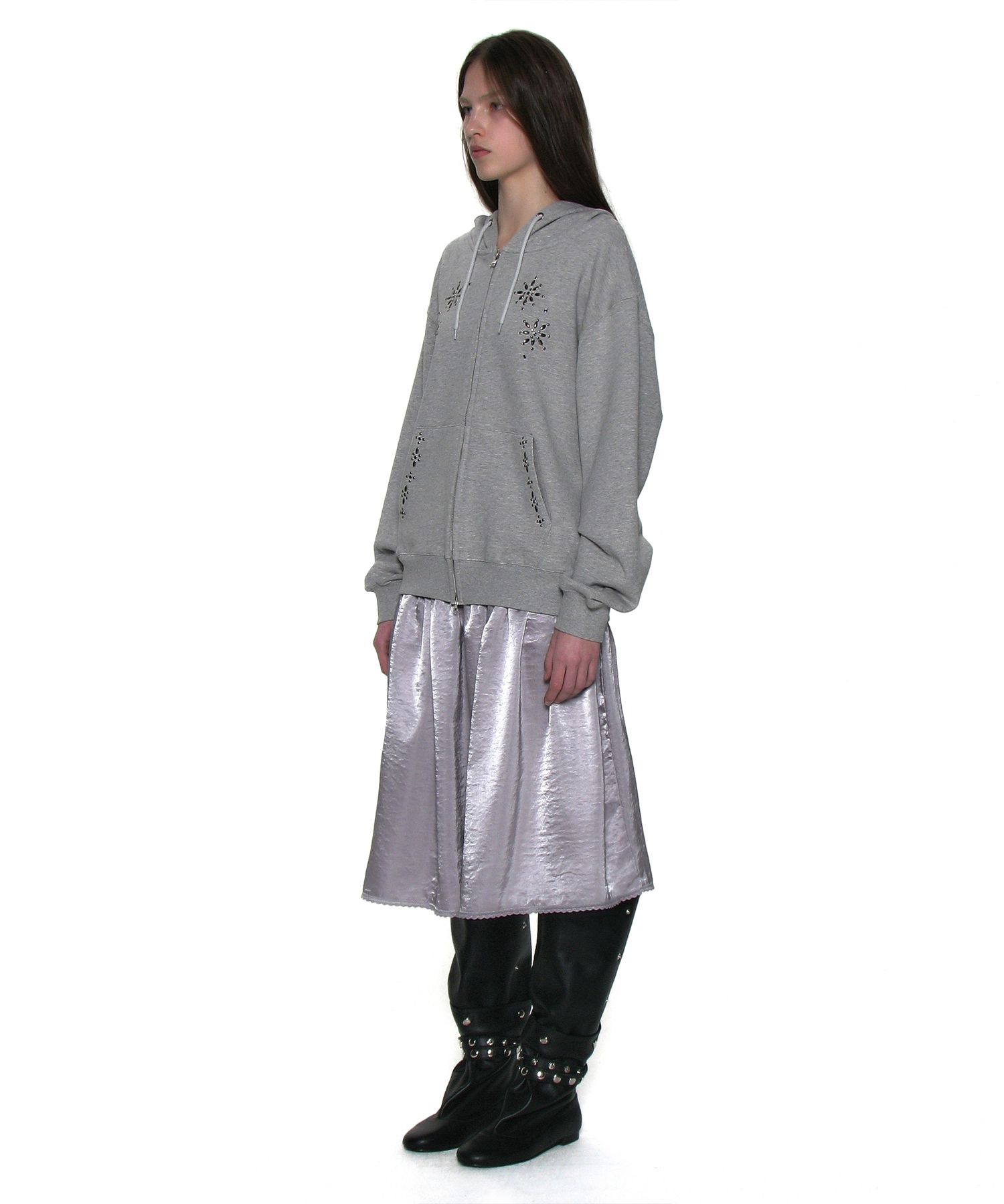 MUSINSA | PARTIMENTO WOMEN Classic Circle Logo Oversized Zip