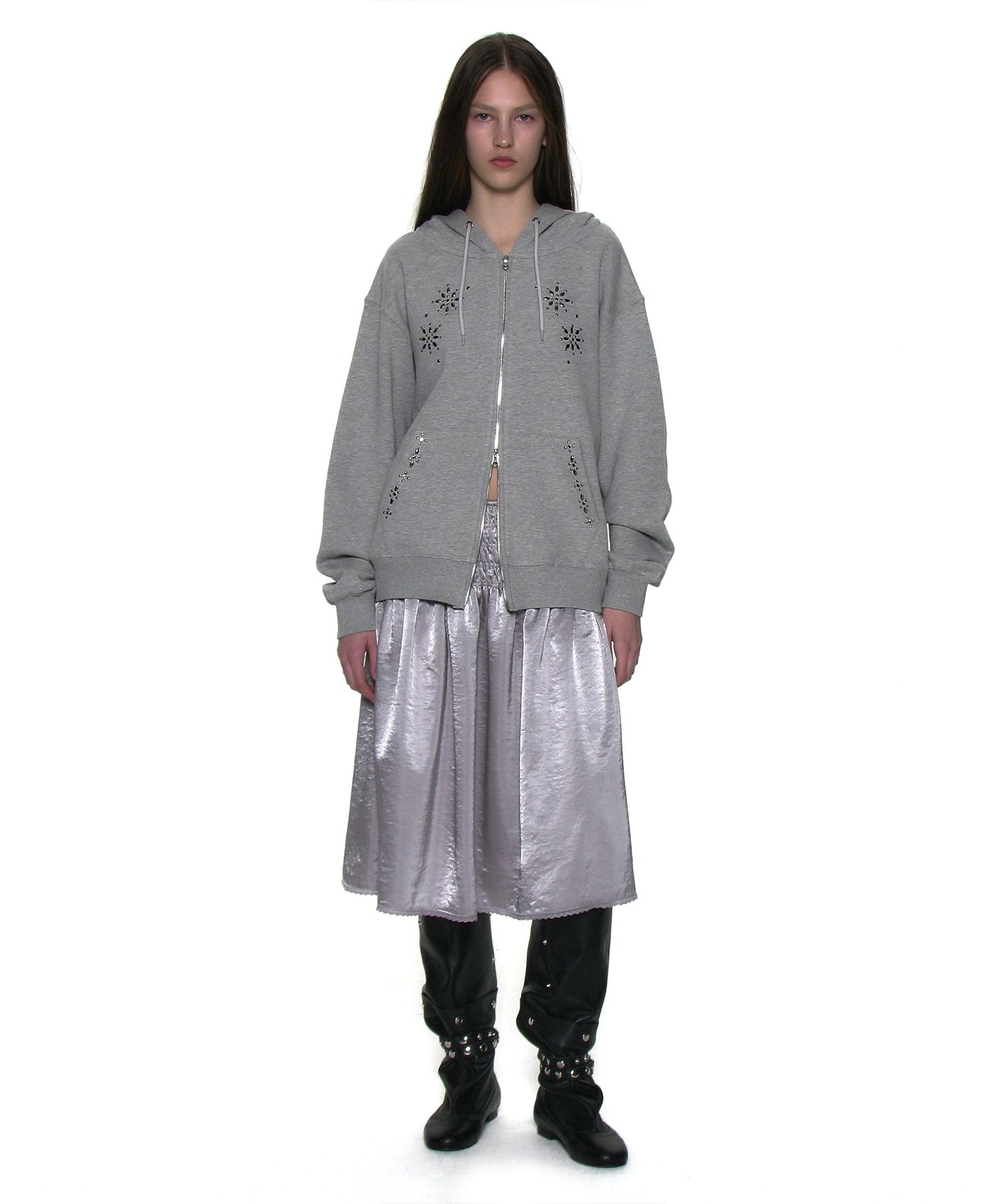 MUSINSA | PARTIMENTO WOMEN Classic Circle Logo Oversized Zip