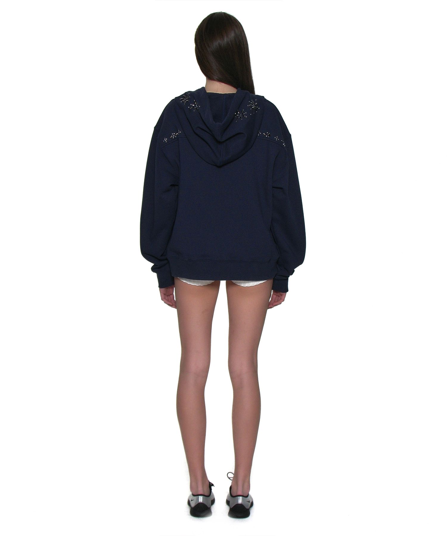 トップス PARTIMENTO WOMEN Gemstone Hoodie Zip-Up MUSINSA | PARTIMENTO WOMEN Western Gemstone Hoodie Zip-Up_Navy
