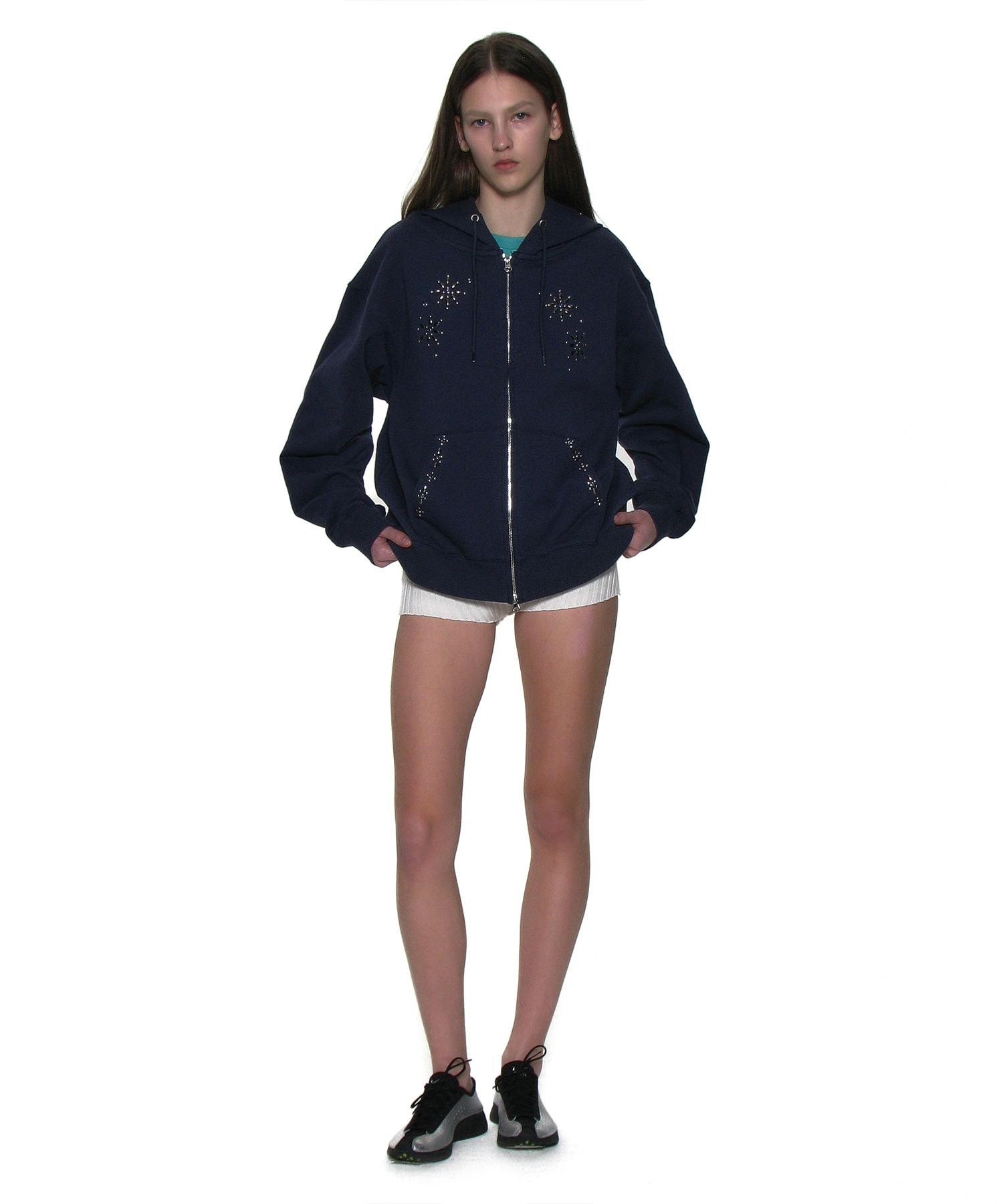 【PARTIMENTO】 WESTERN GEMSTONE HOODIE ZIP-UP /追跡付 MUSINSA公式 | PARTIMENTO WOMEN Western Gemstone Hoodie Zip