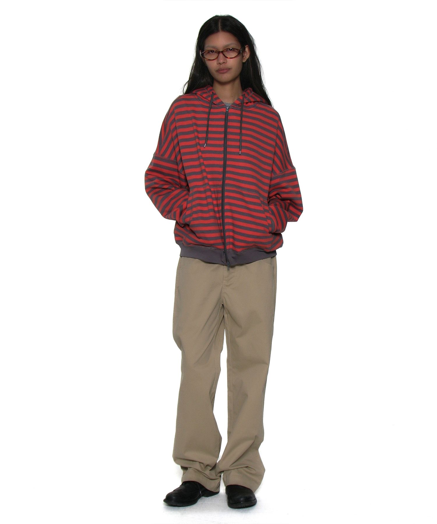 【PARTIMENTO】 STRIPE COCOON HOODIE ZIP-UP /追跡付 MUSINSA | PARTIMENTO WOMEN Striped Cocoon Hoodie Zip