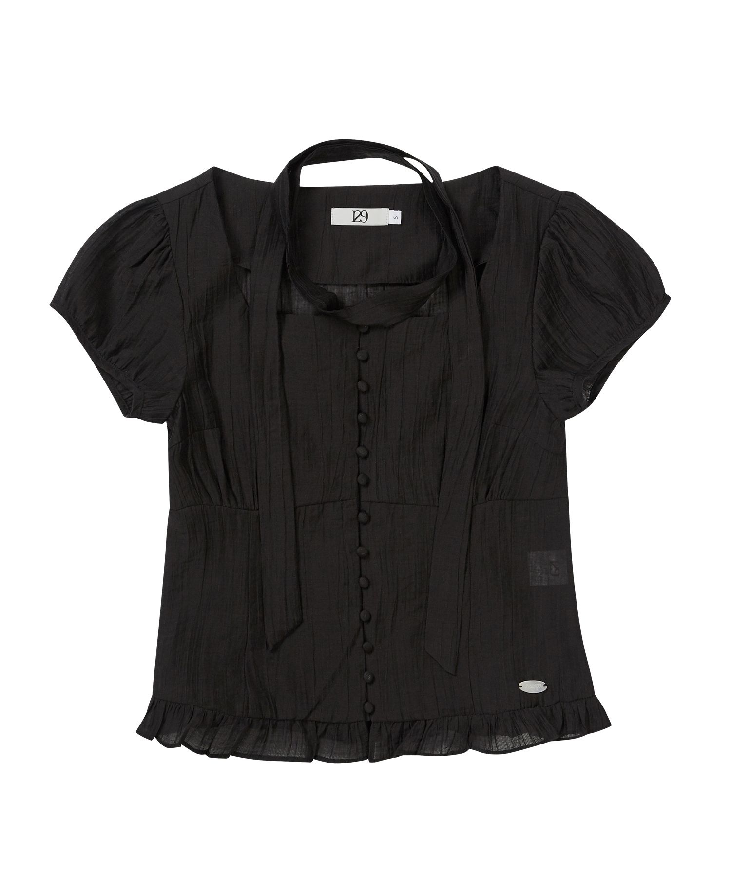 トップス ILLIGO Ribbon Tie Square Neck Blouse MUSINSA | ILLIGO Ribbon Tie Square Neck Blouse Black