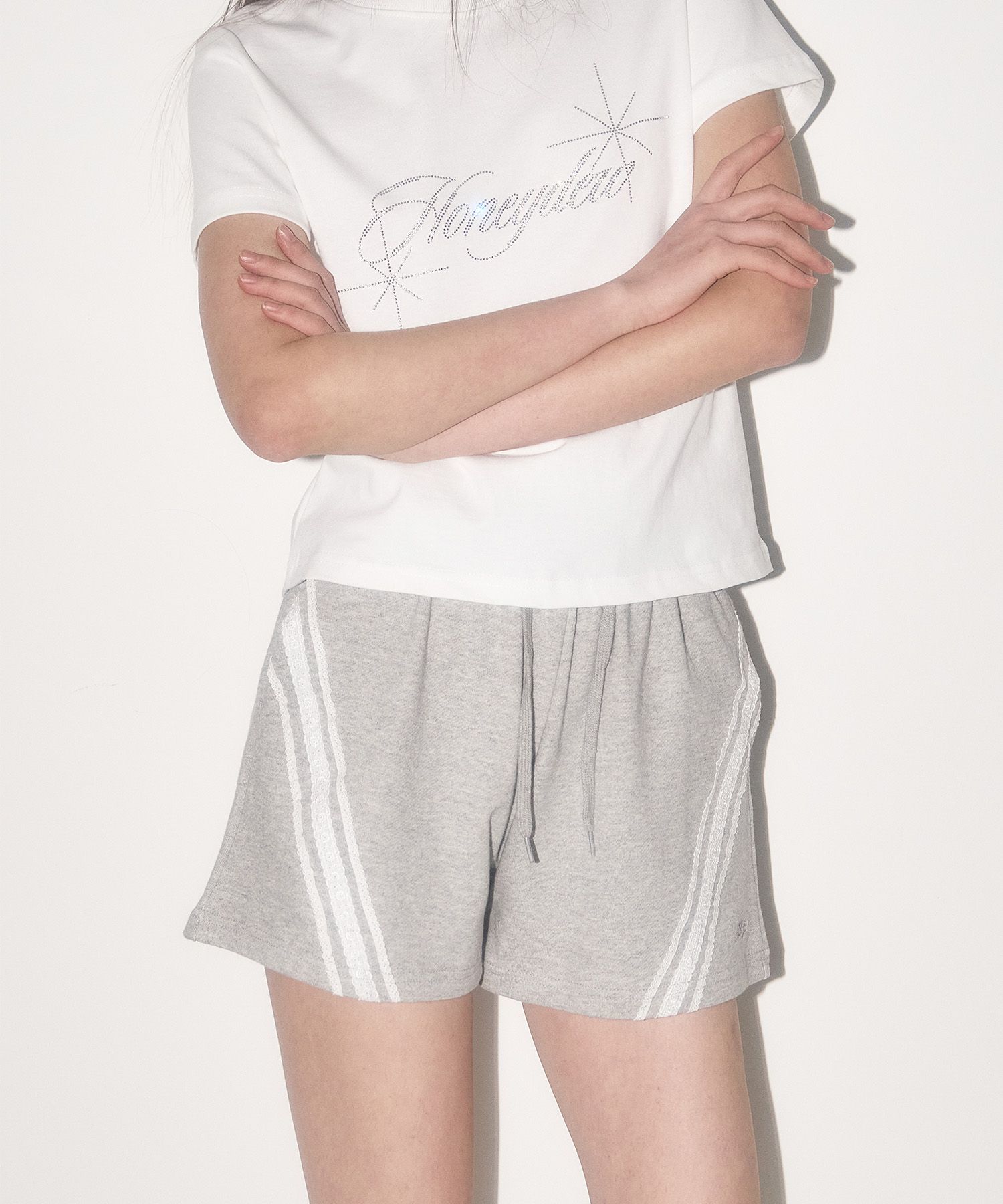 送料・関税込 ●ILLIGO●25SS LACE DOLPHIN TRACK SHORTS MUSINSA | ILLIGO Race Dolphin Track Shorts Melange