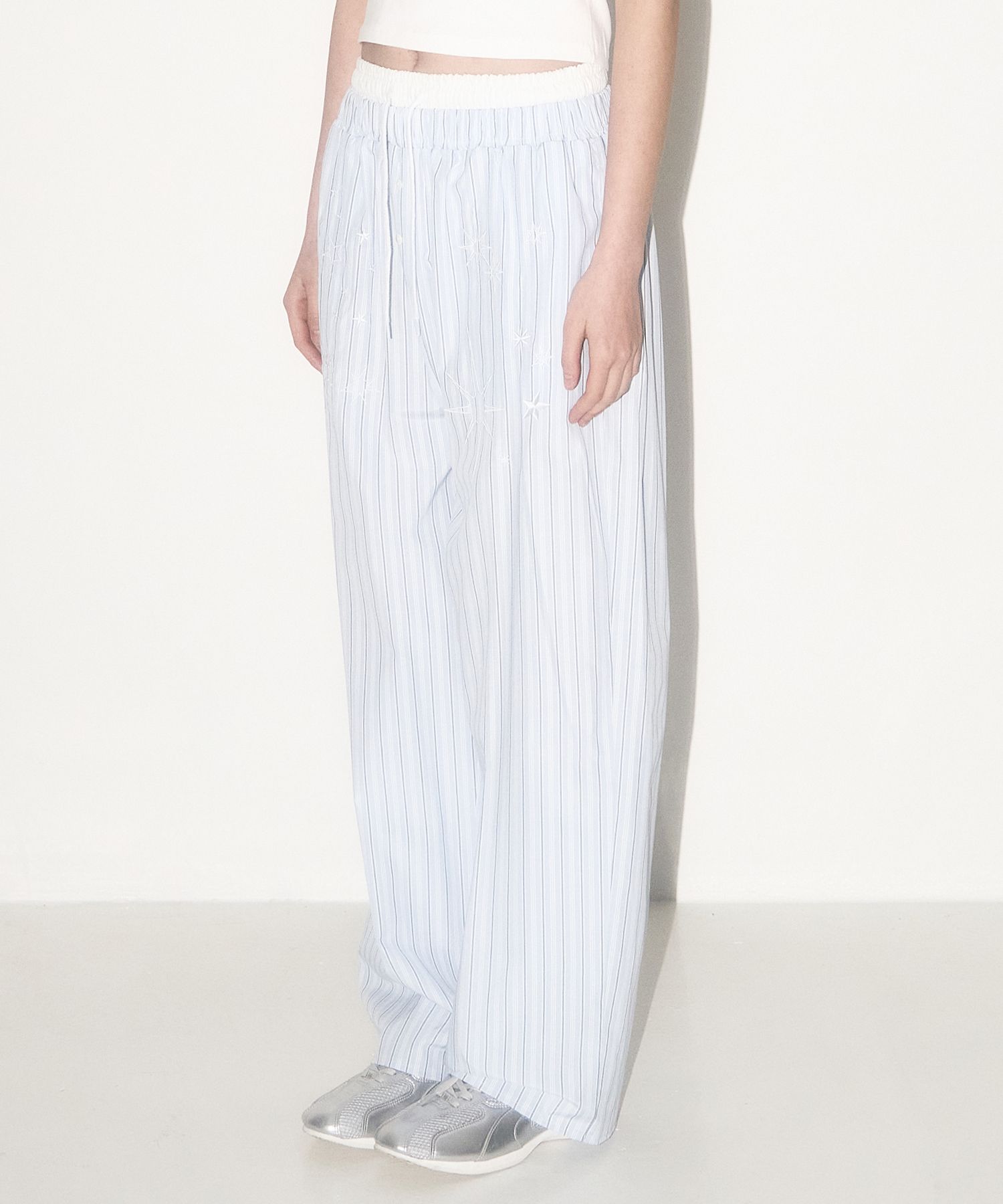 MUSINSA | ILLIGO Stitch Stripe Pants Blue