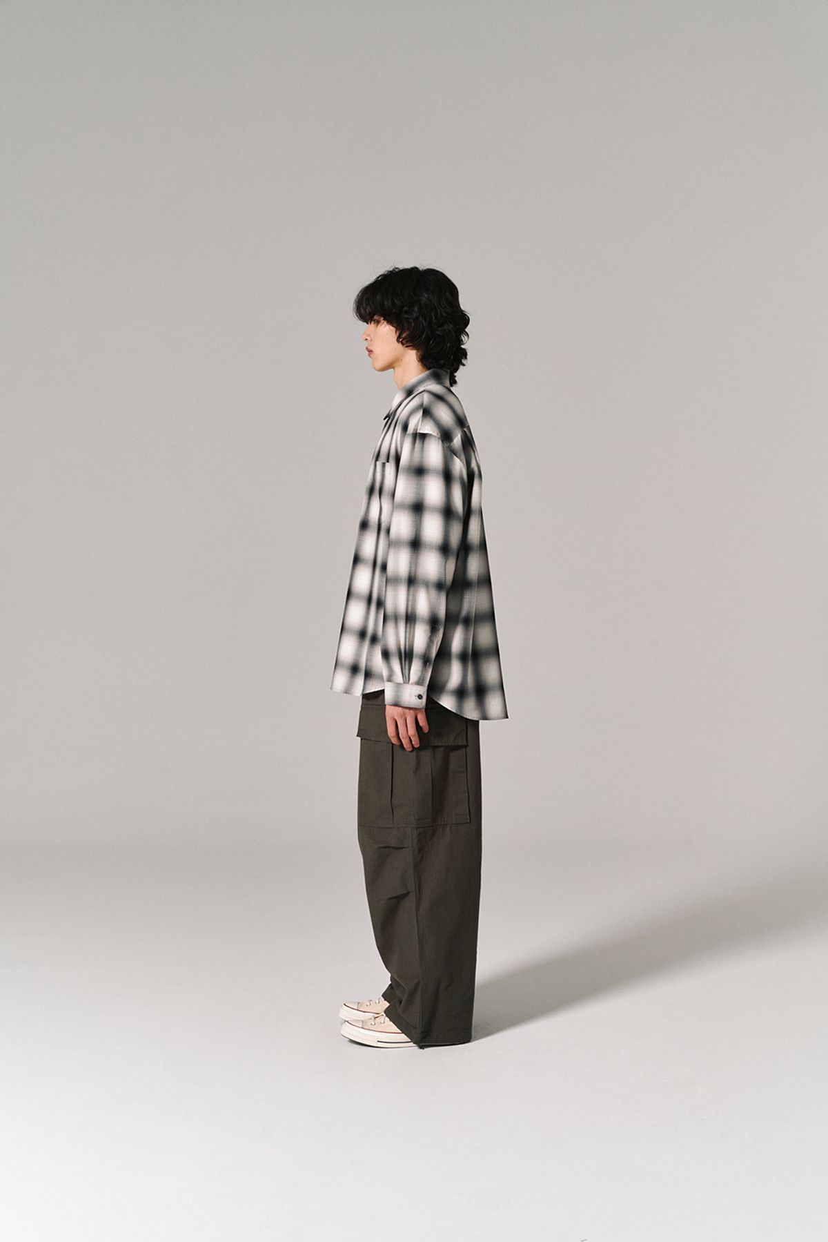 히즈핸더(HISHANDER) PLAID CHECK SHIRTS BLACK