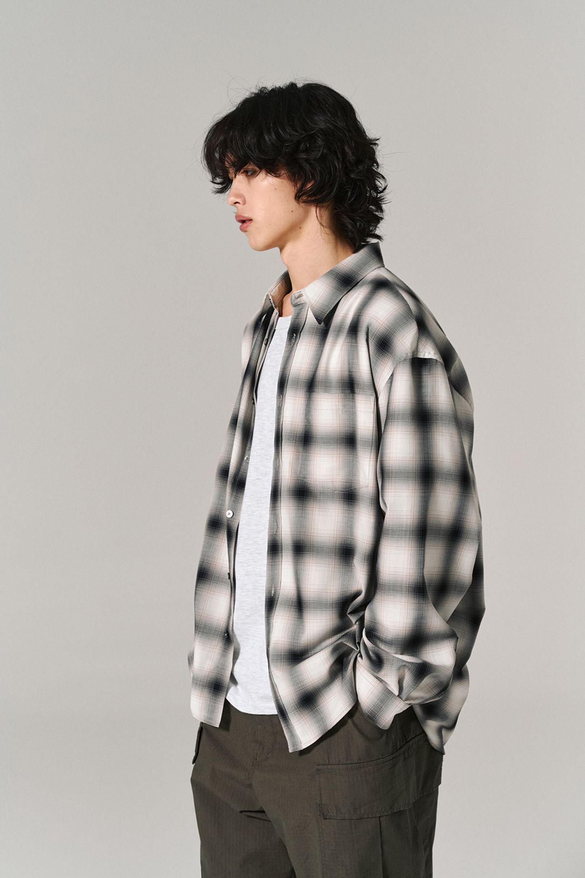 히즈핸더(HISHANDER) PLAID CHECK SHIRTS BLACK