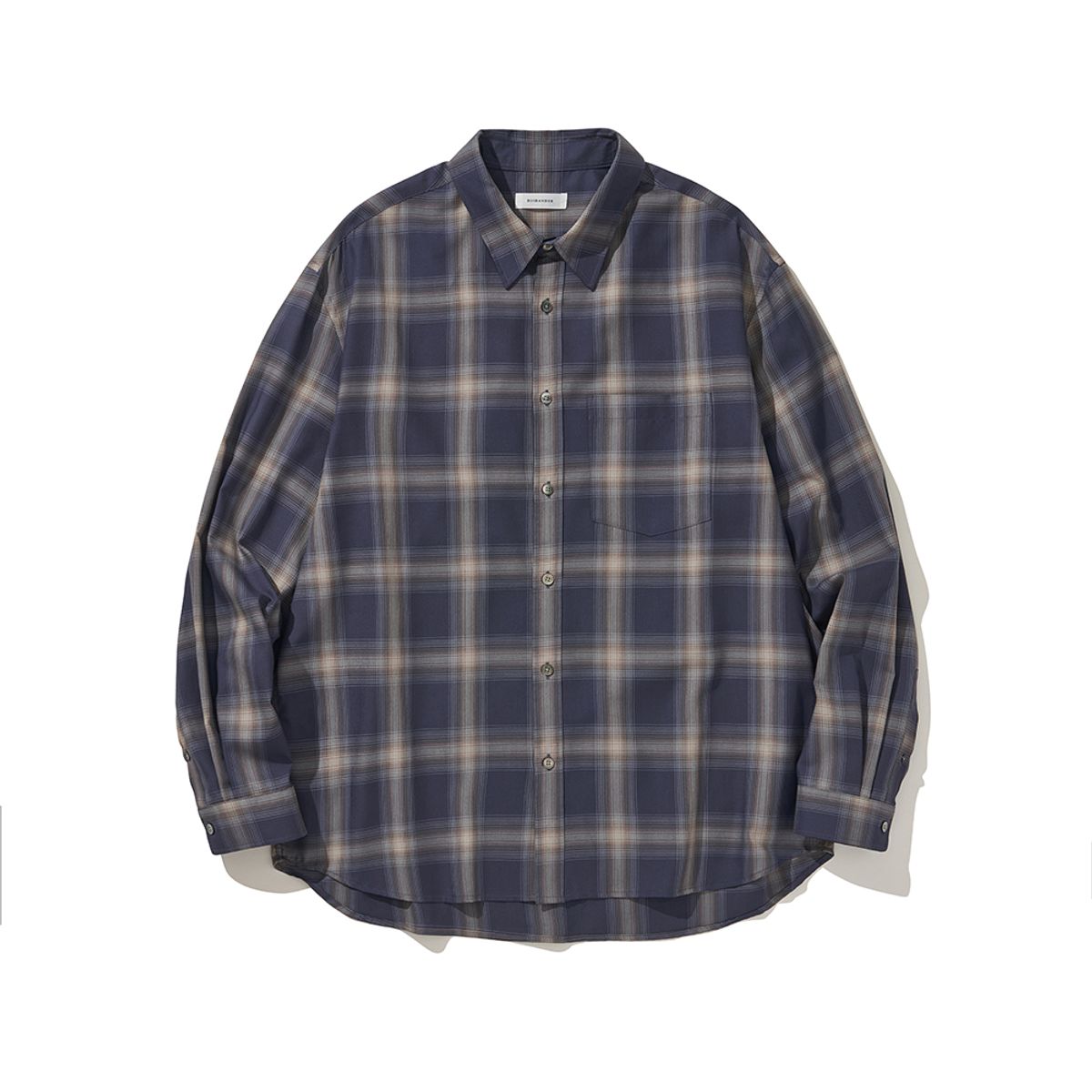 히즈핸더(HISHANDER) PLAID CHECK SHIRTS NAVY