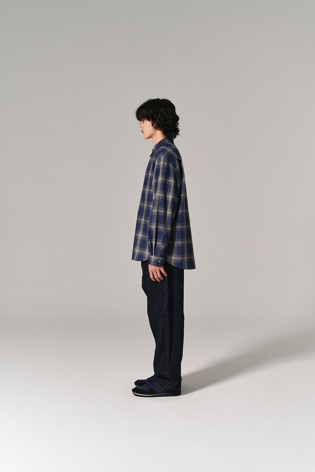 히즈핸더(HISHANDER) PLAID CHECK SHIRTS NAVY