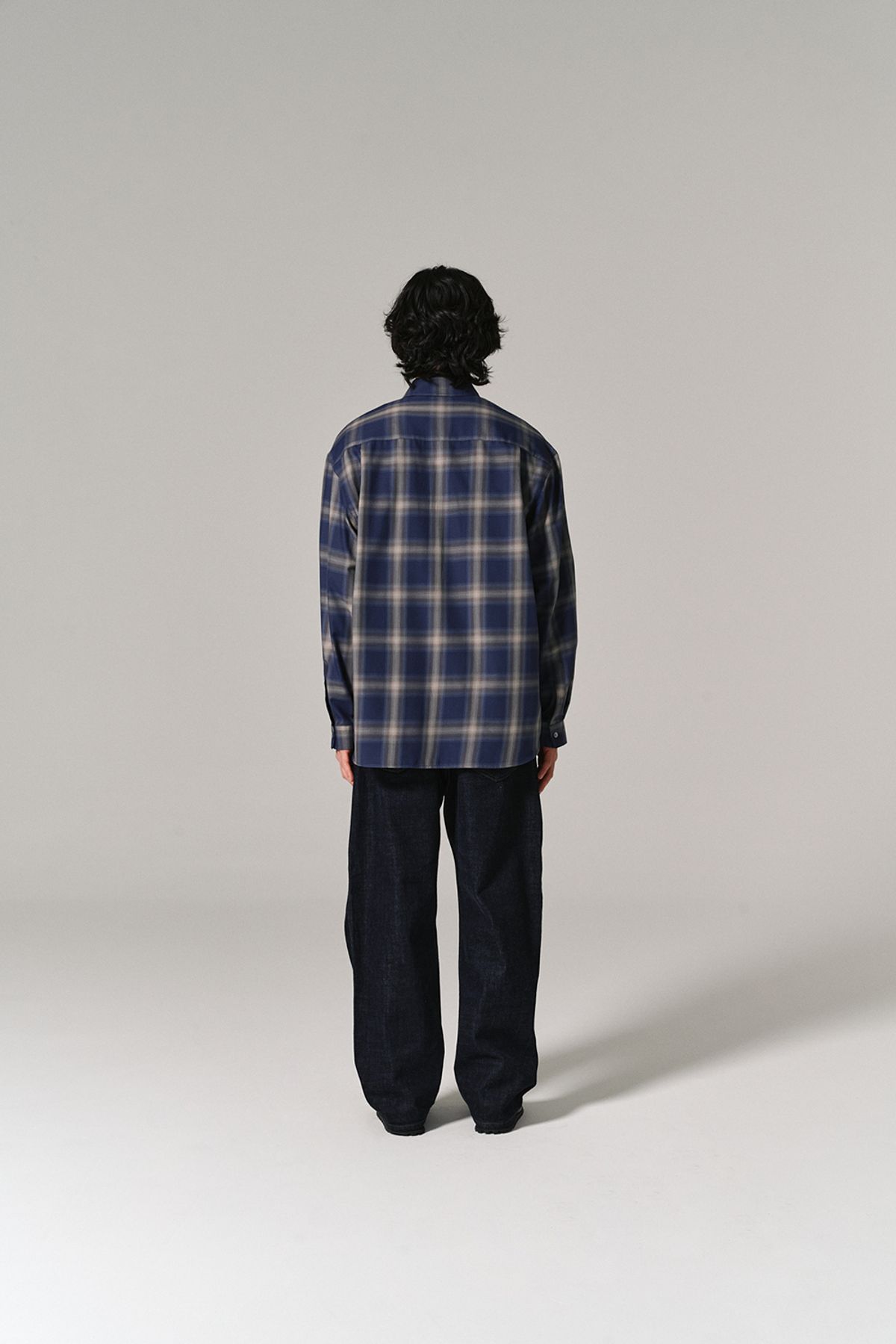 히즈핸더(HISHANDER) PLAID CHECK SHIRTS NAVY