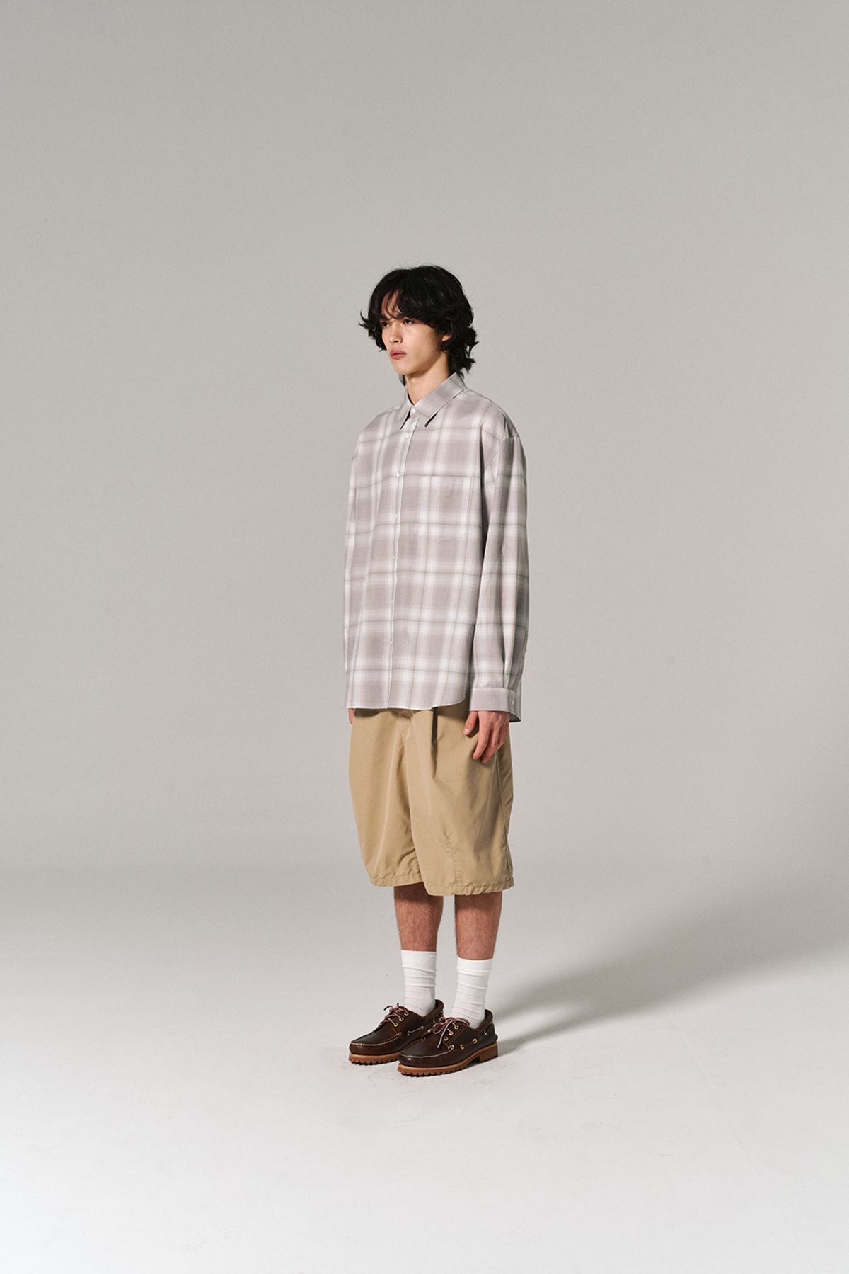히즈핸더(HISHANDER) PLAID CHECK SHIRTS GREY