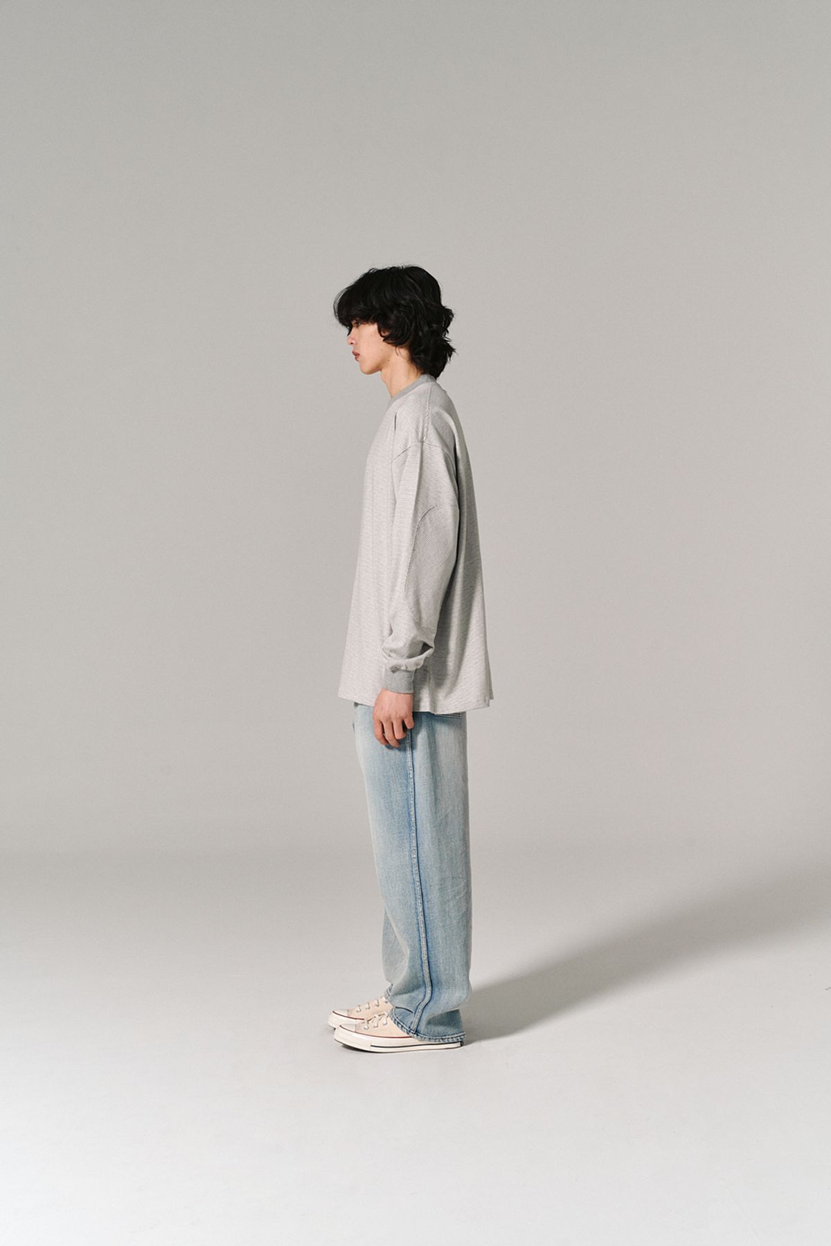 히즈핸더(HISHANDER) ROUND PATCH THIN L/S T-SHIRTS GREY