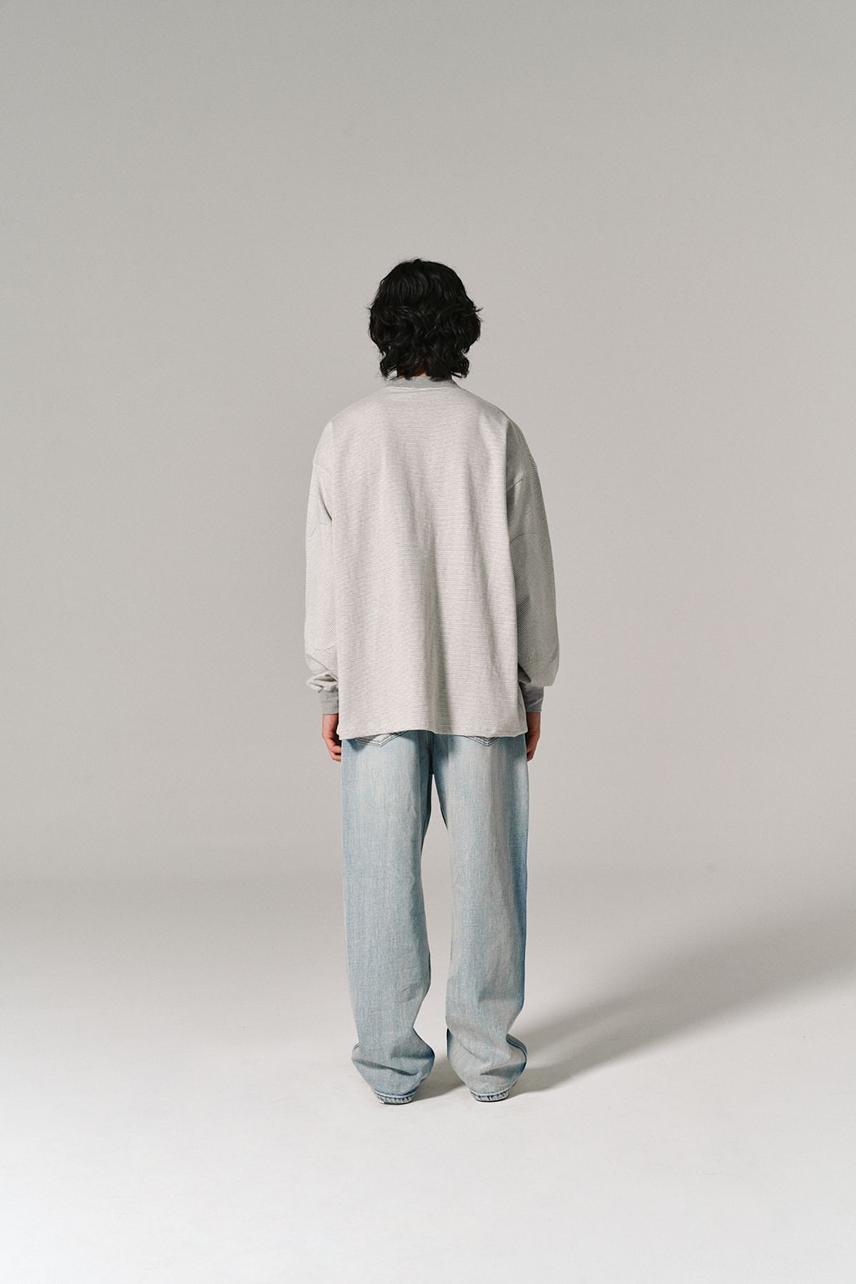 히즈핸더(HISHANDER) ROUND PATCH THIN L/S T-SHIRTS GREY